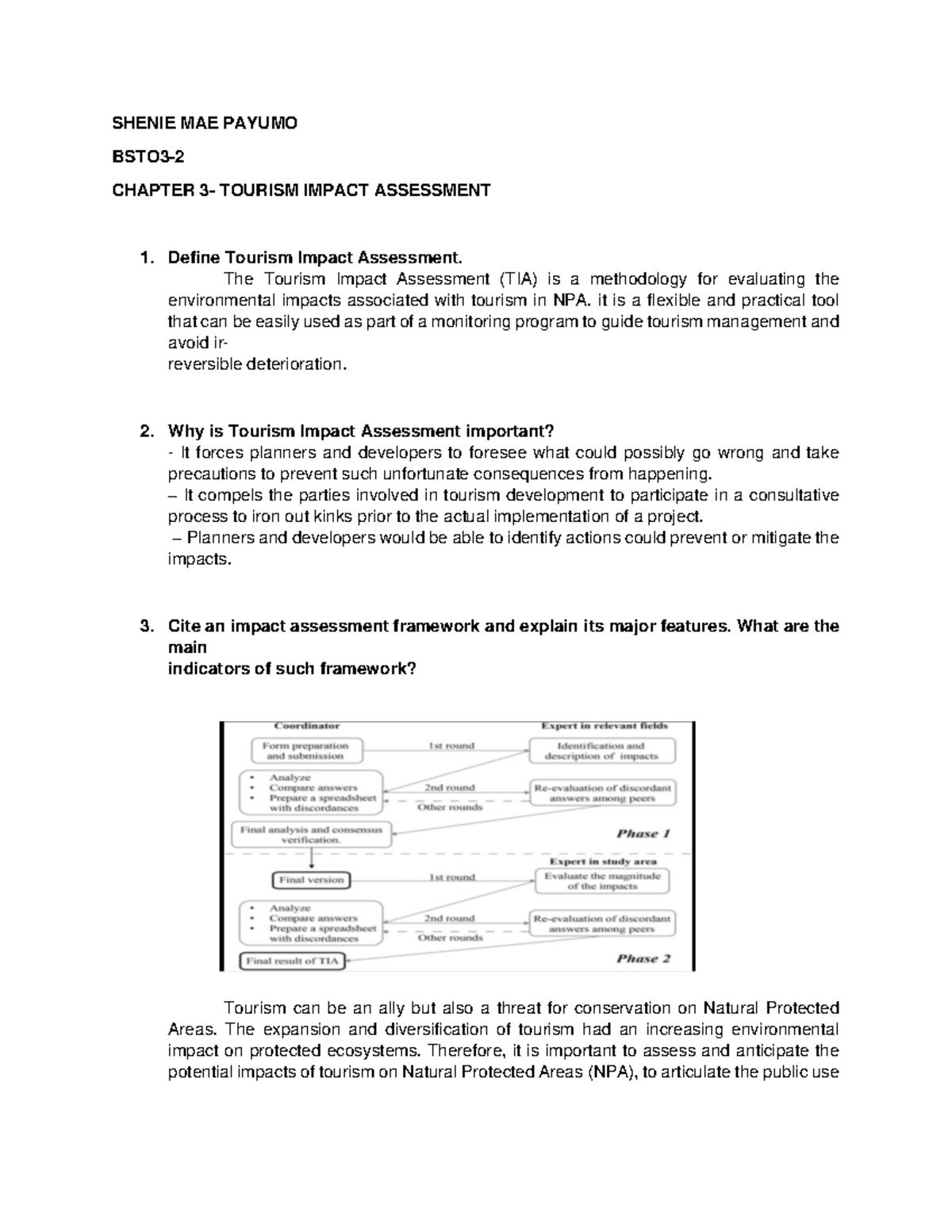 tourism impact assessment essay