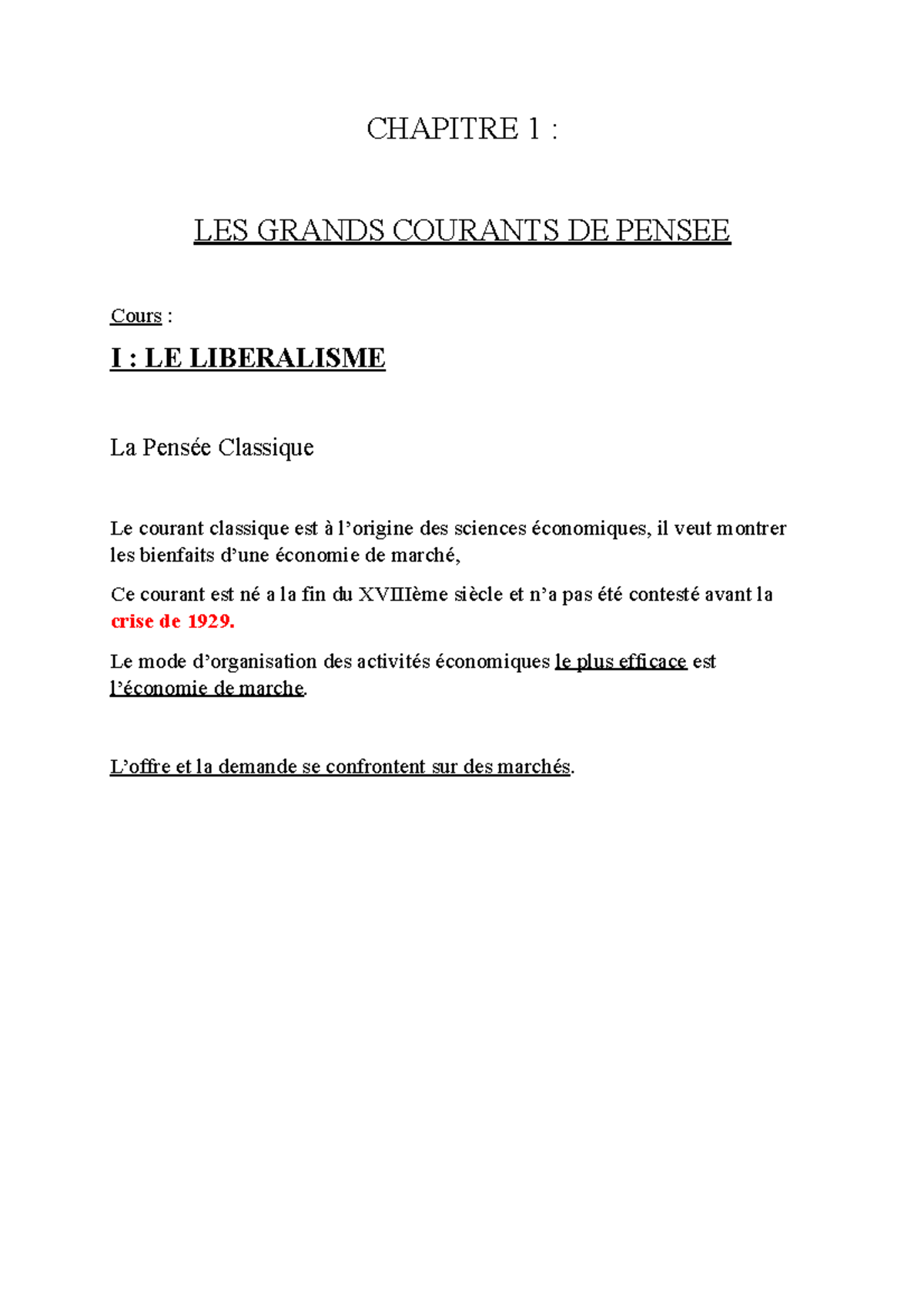 Chapitre 1 LES Grands Courant - CHAPITRE 1 : LES GRANDS COURANTS DE ...