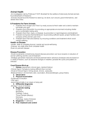 Exam 1 Study Guide - Animal Science Exam #1 Study Guide Introduction ...