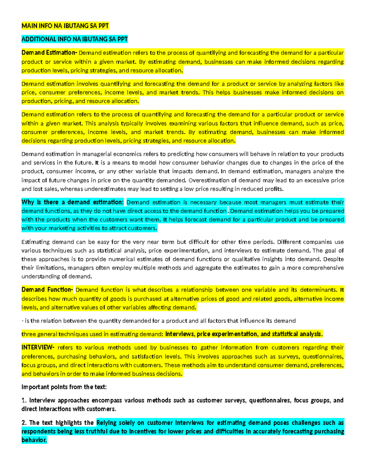 MAN ECON Report - notes - MAIN INFO NA IBUTANG SA PPT ADDITIONAL INFO ...