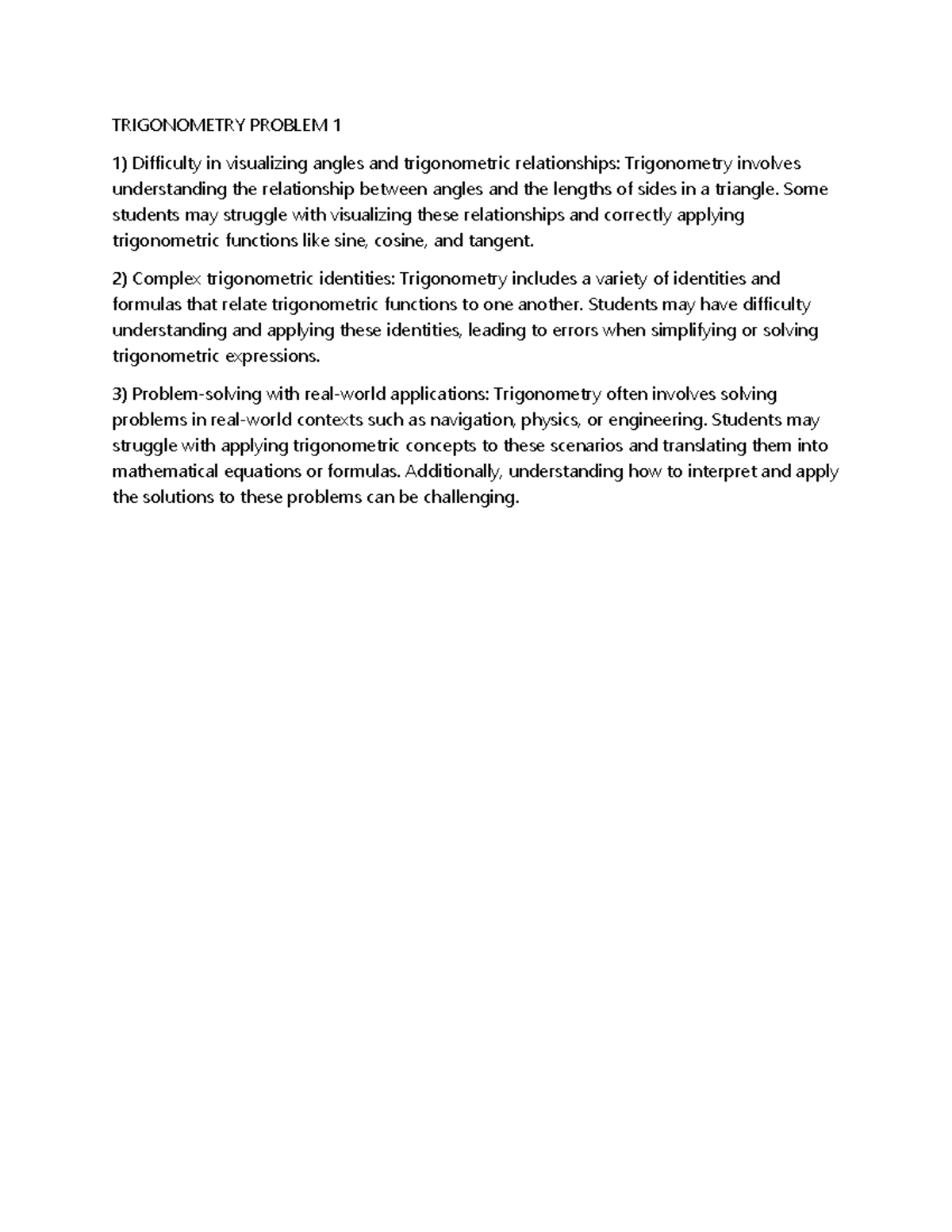 Trigonometry Problem 1 Trigonometry Problem 1 Difficulty In Visualizing Angles And Trigonometry Problem 1 Trigonometry Problem 1 Difficulty In Visualizing Angles And