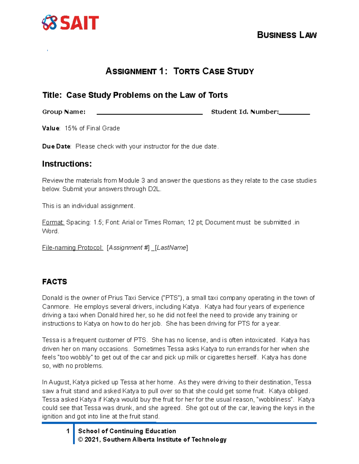 case study tort law