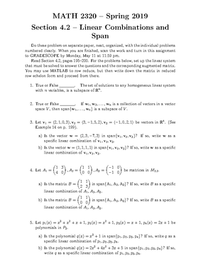 Final-reviewsheet - Final Exam Review - Math 2320, Fall 2019 — Final ...
