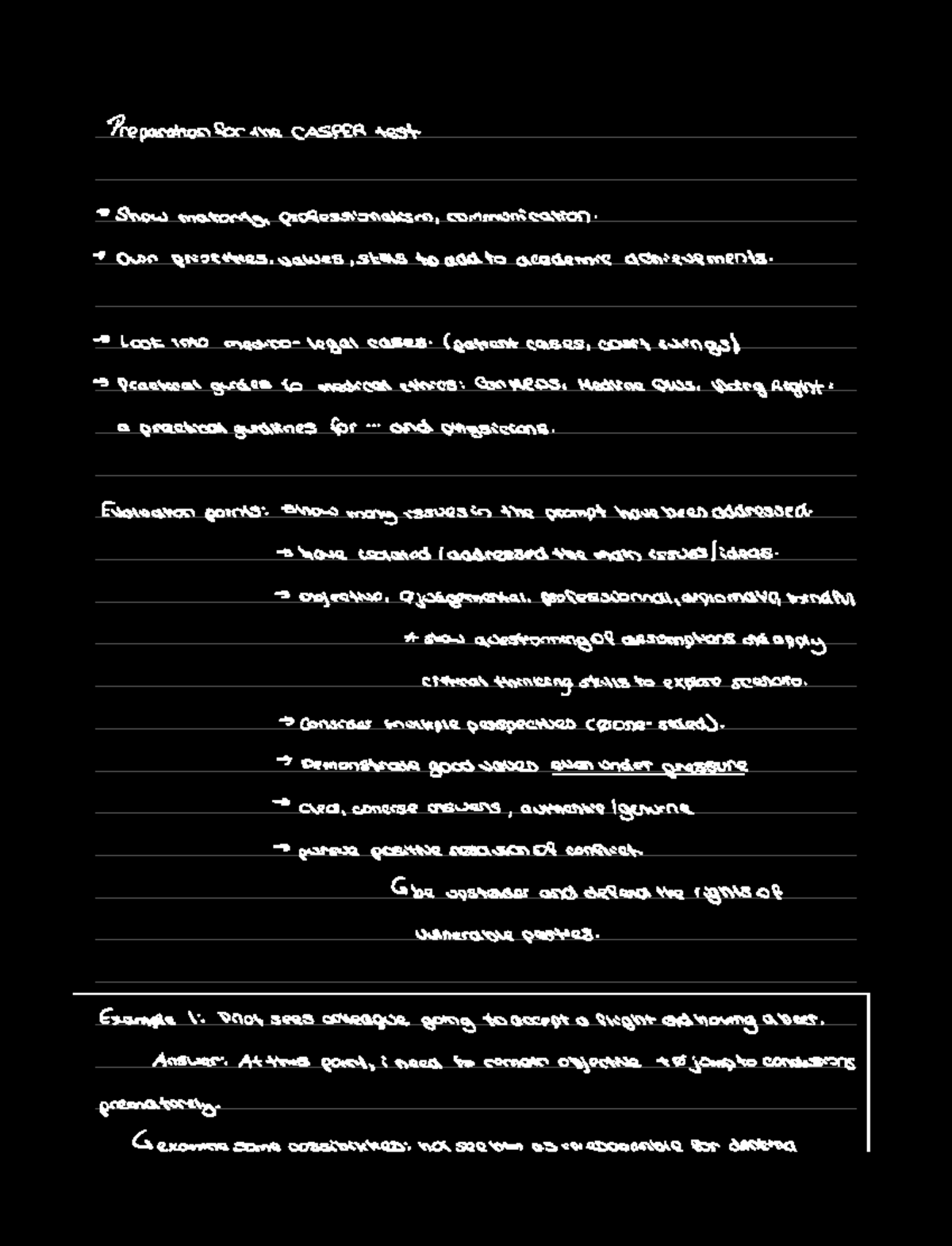 Casper Test Notes - ####### Preparationfor the CASPER test Show ...