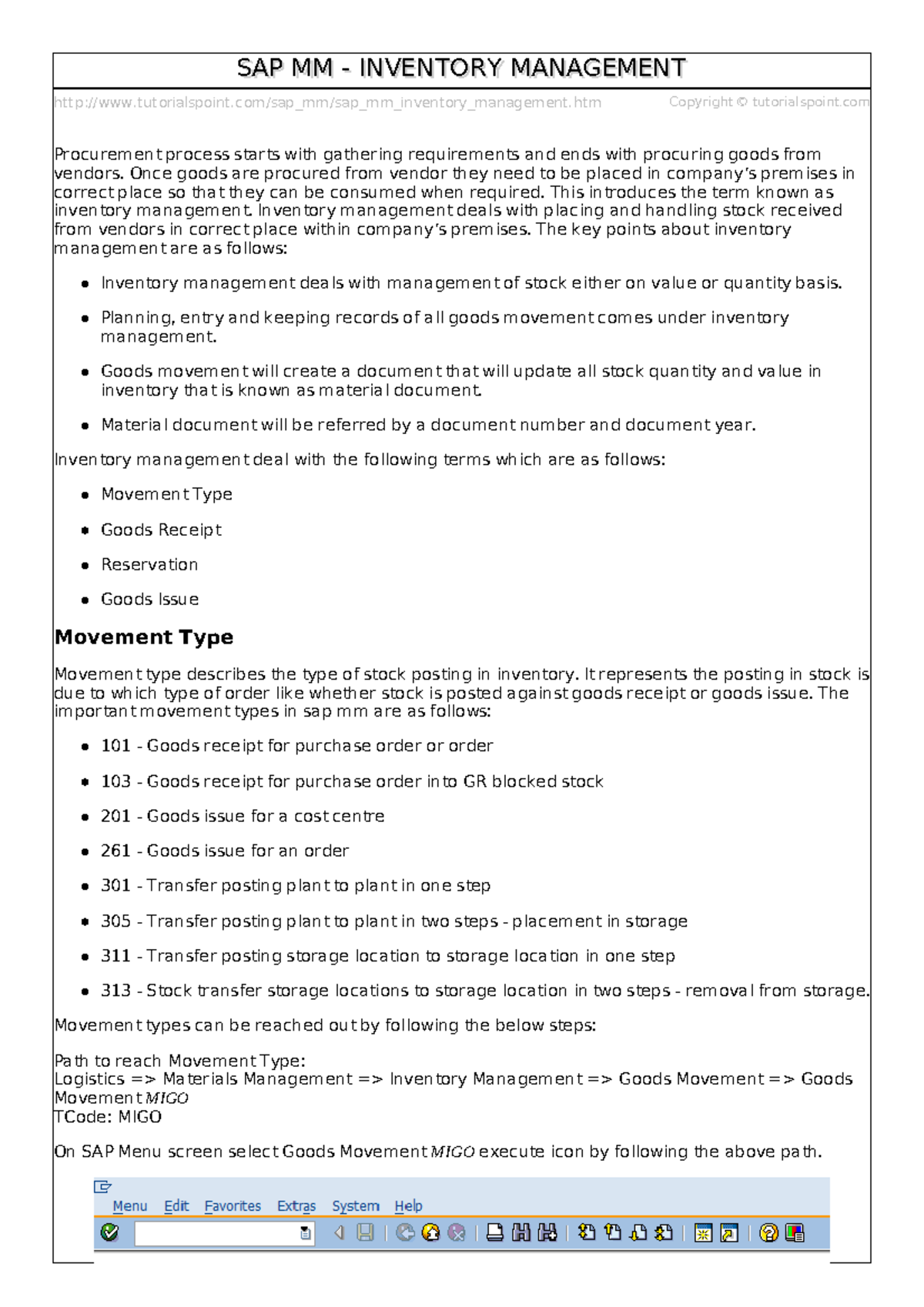 Sap mm inventory management - tutorialspoint/sap_mm/sap_mm_inventory ...