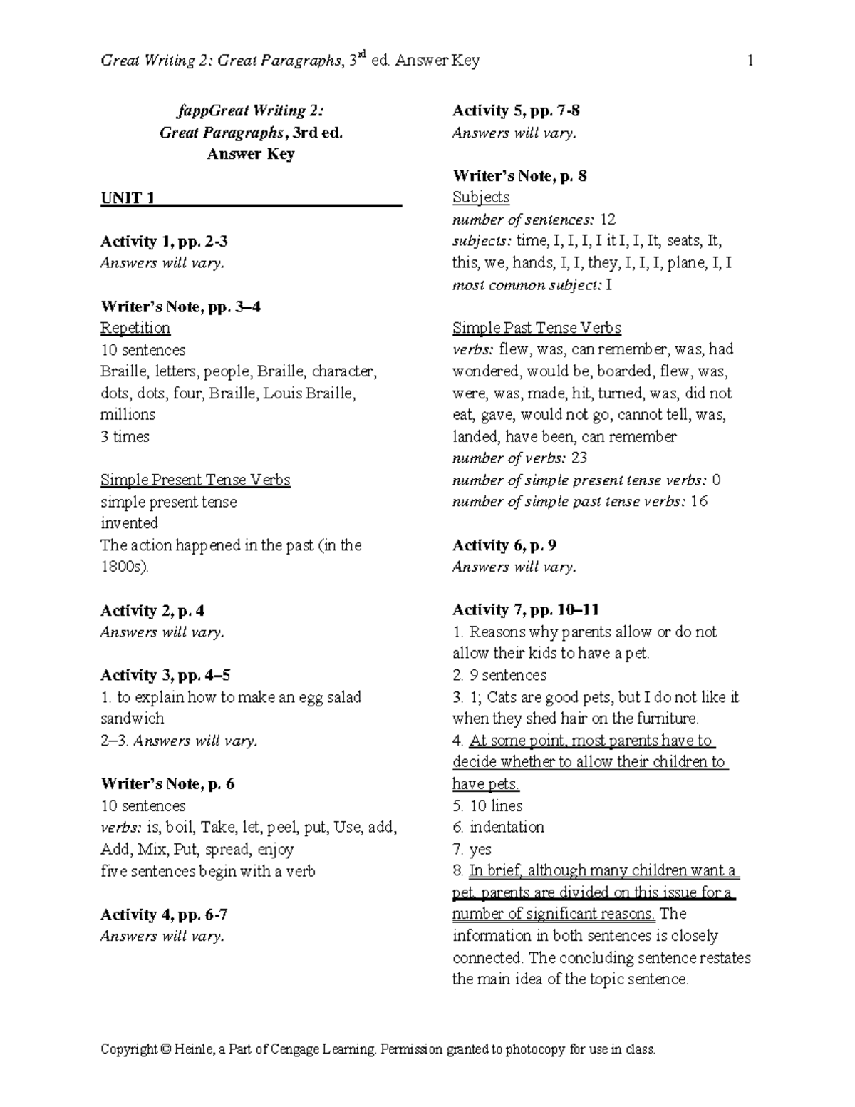 Great Writing 2 - Great Paragraphs - Answers - fappGreat Writing 2 ...