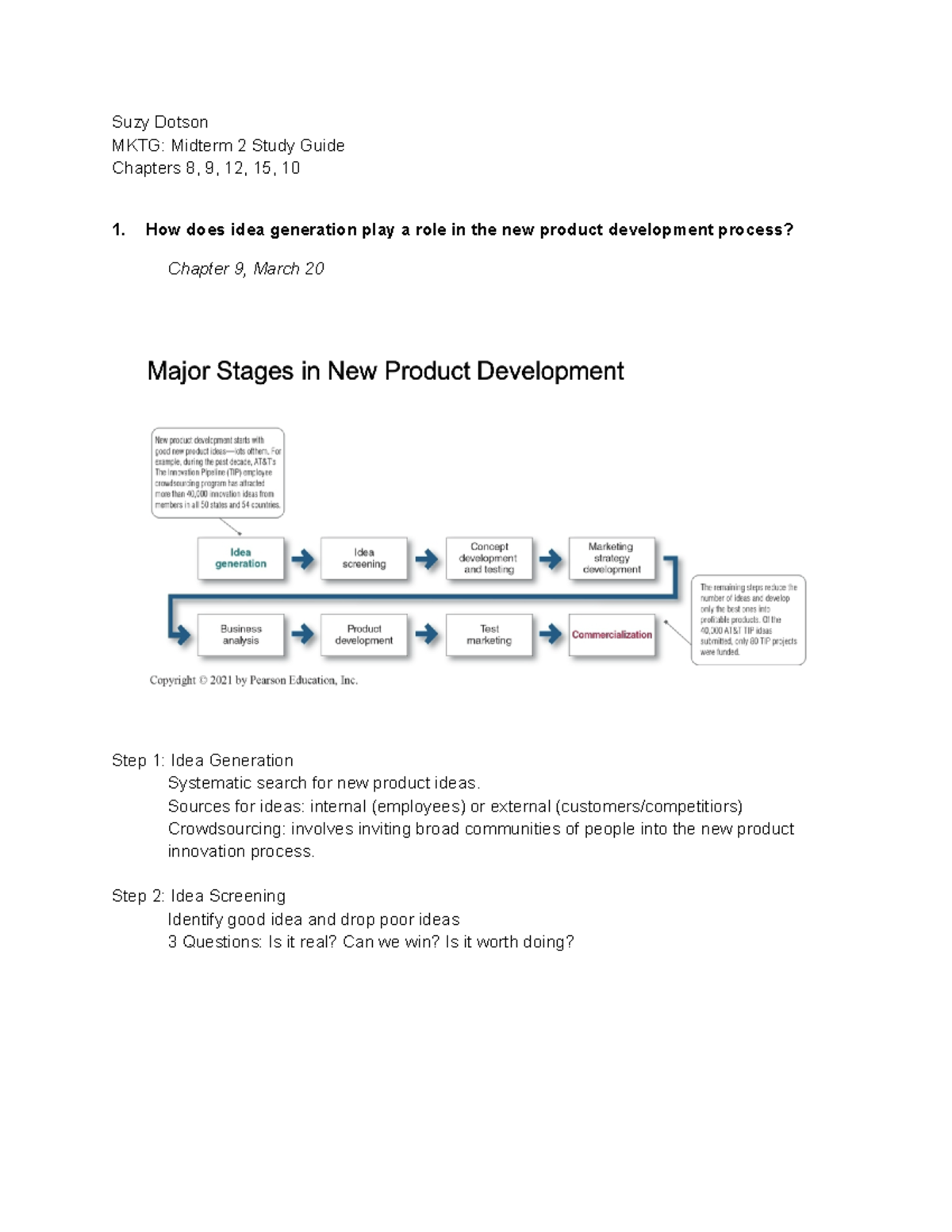 MKTG Midterm 2 Study Guide - Suzy Dotson MKTG: Midterm 2 Study Guide ...