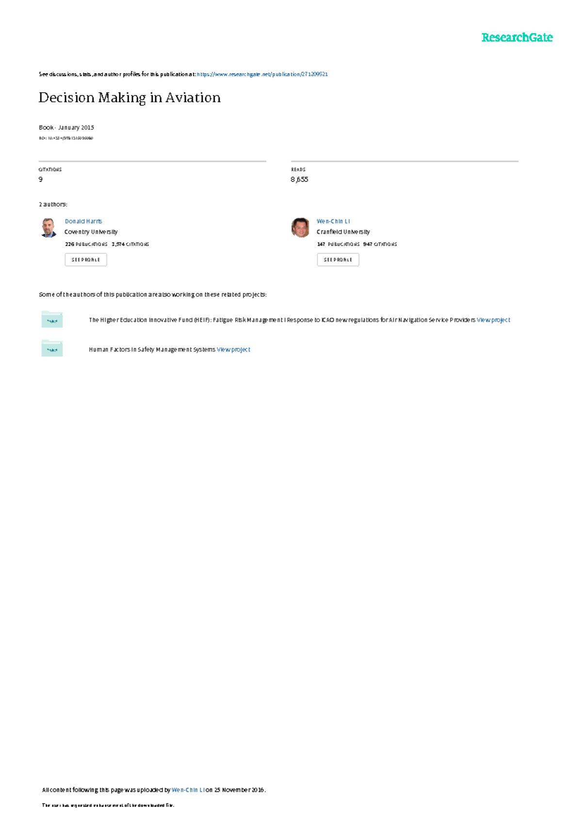 Decision making in Aviation - See discussions, stats, and author ...