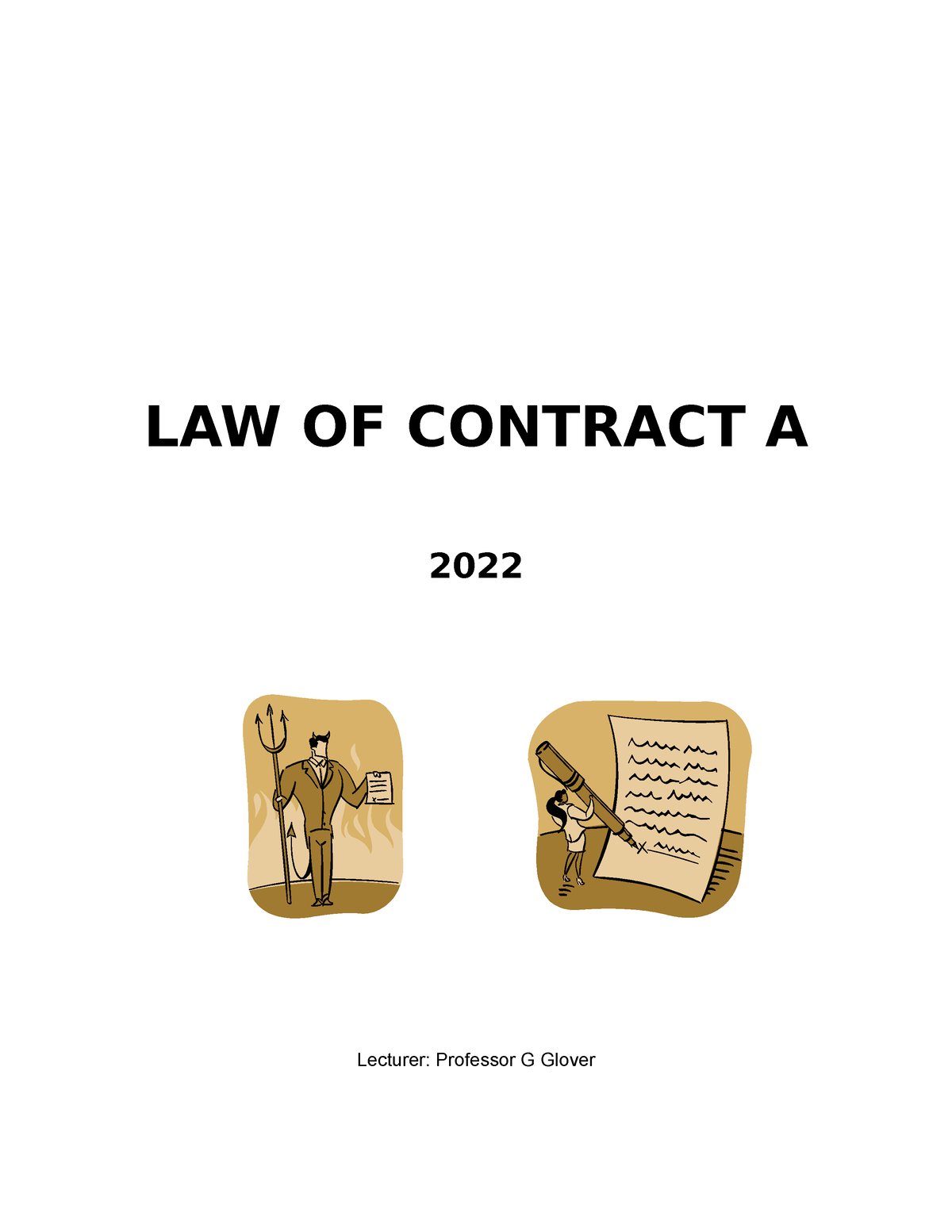 Contract A Handout And Reading List - 2022 - LAW OF CONTRACT A 2022 ...