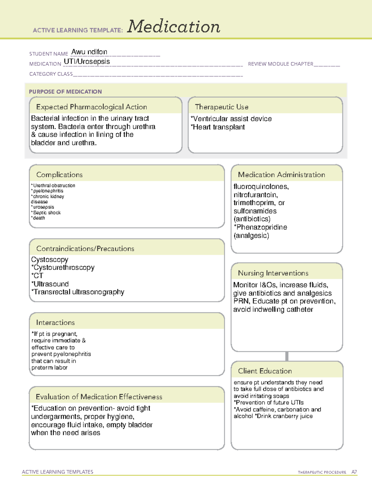 Medication 2021 A - Care Plan - Active Learning Templates Therapeutic 