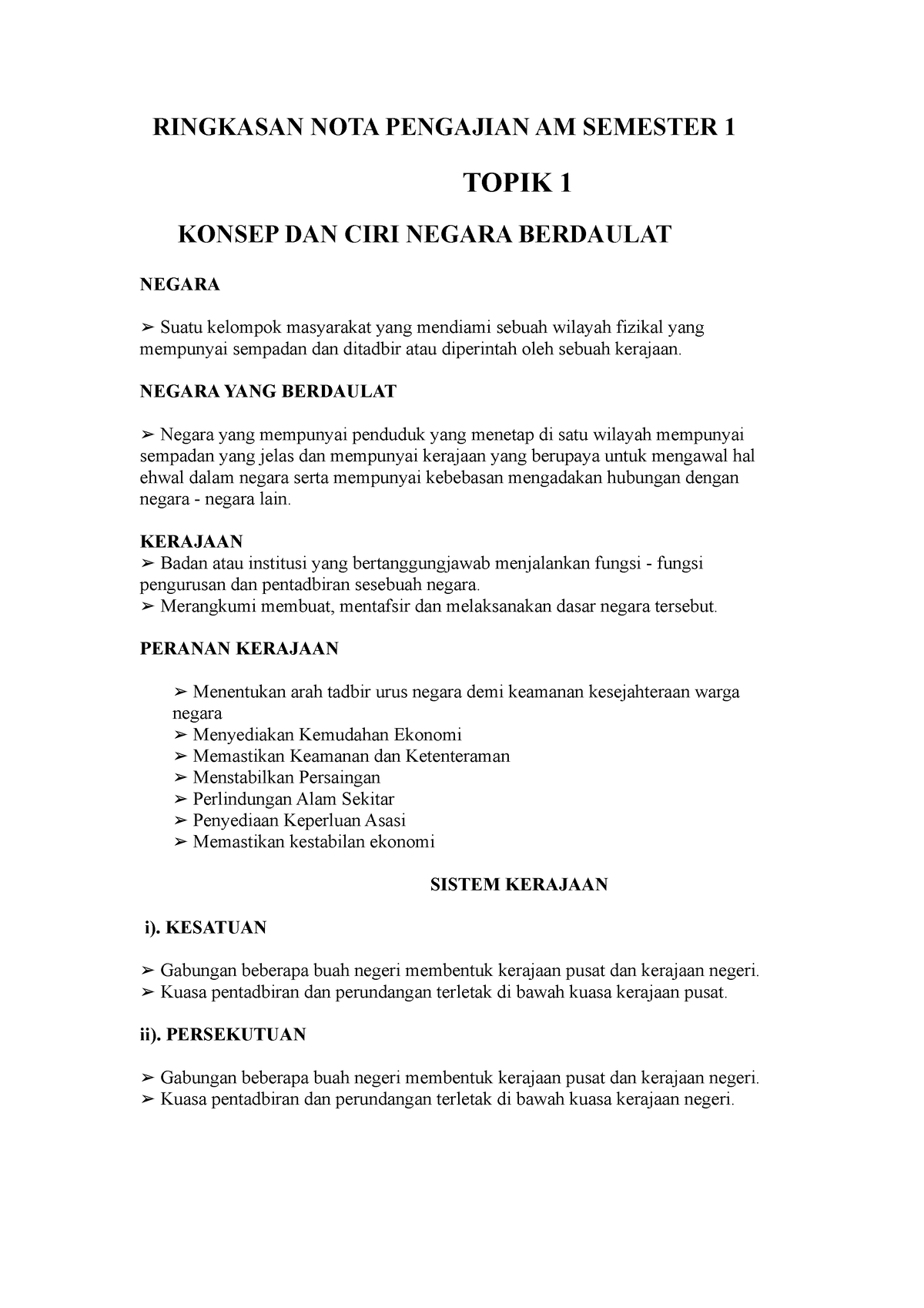 Nota Pengajian AM(SEM 1) - RINGKASAN NOTA PENGAJIAN AM SEMESTER 1 TOPIK ...