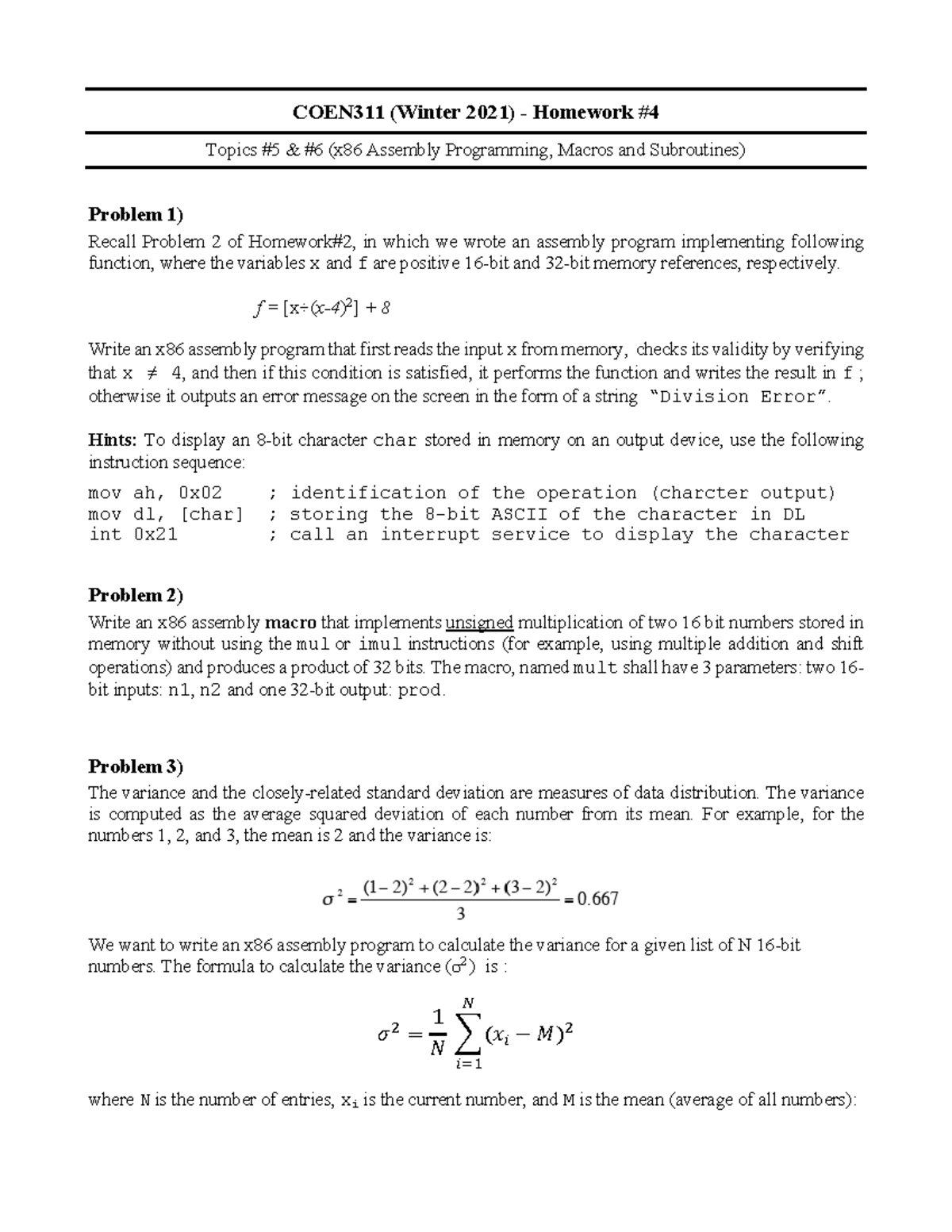 Homework #4 - COEN 311 Week 5 h - COEN311 (Winter 2021) - Homework ...