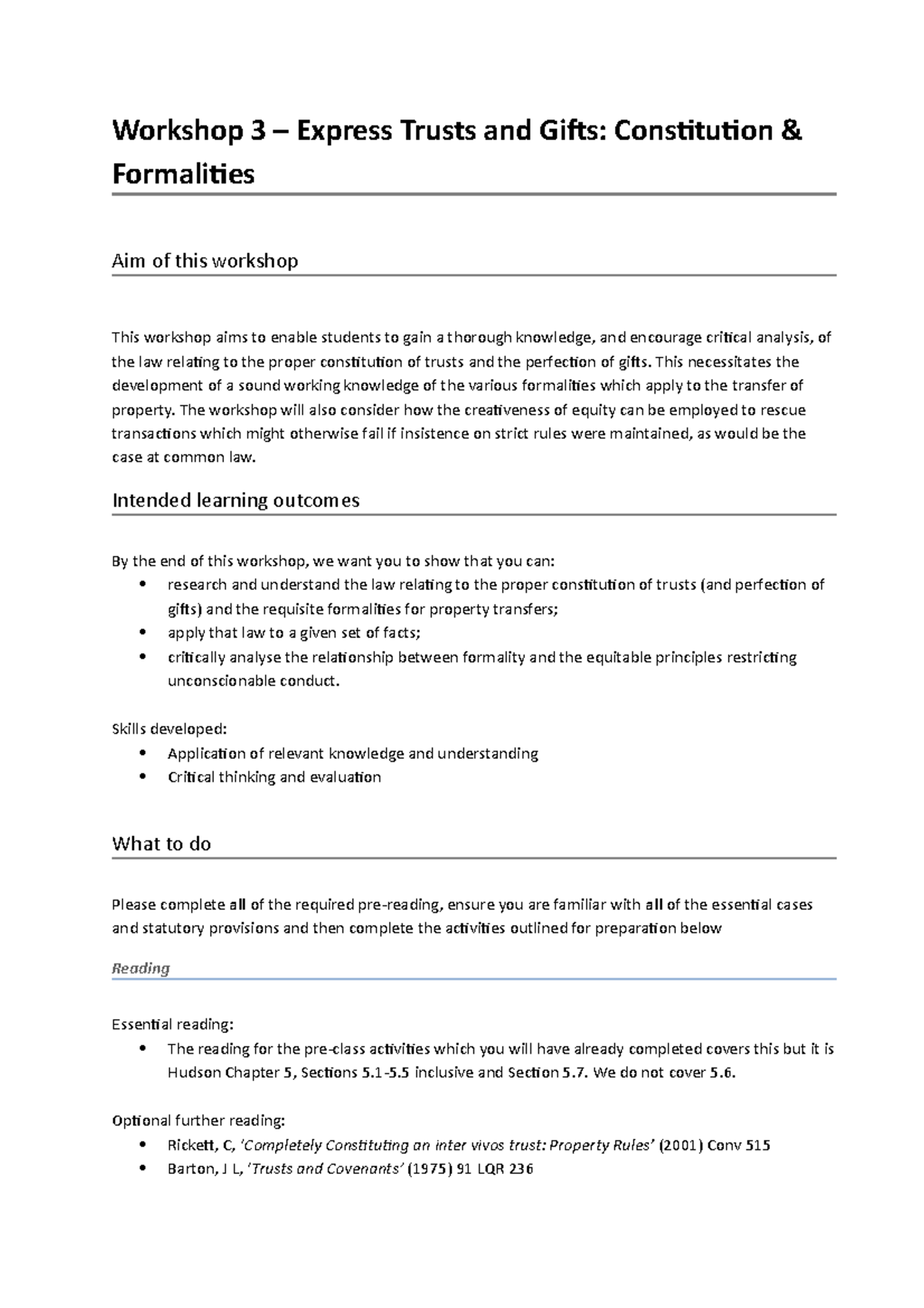 Express Trusts and Gifts: Constitution & Formalities - 456Z0016 - MMU ...