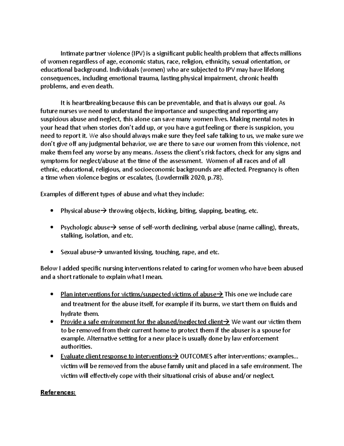 IPV discussion class - Intimate partner violence (IPV) is a significant ...