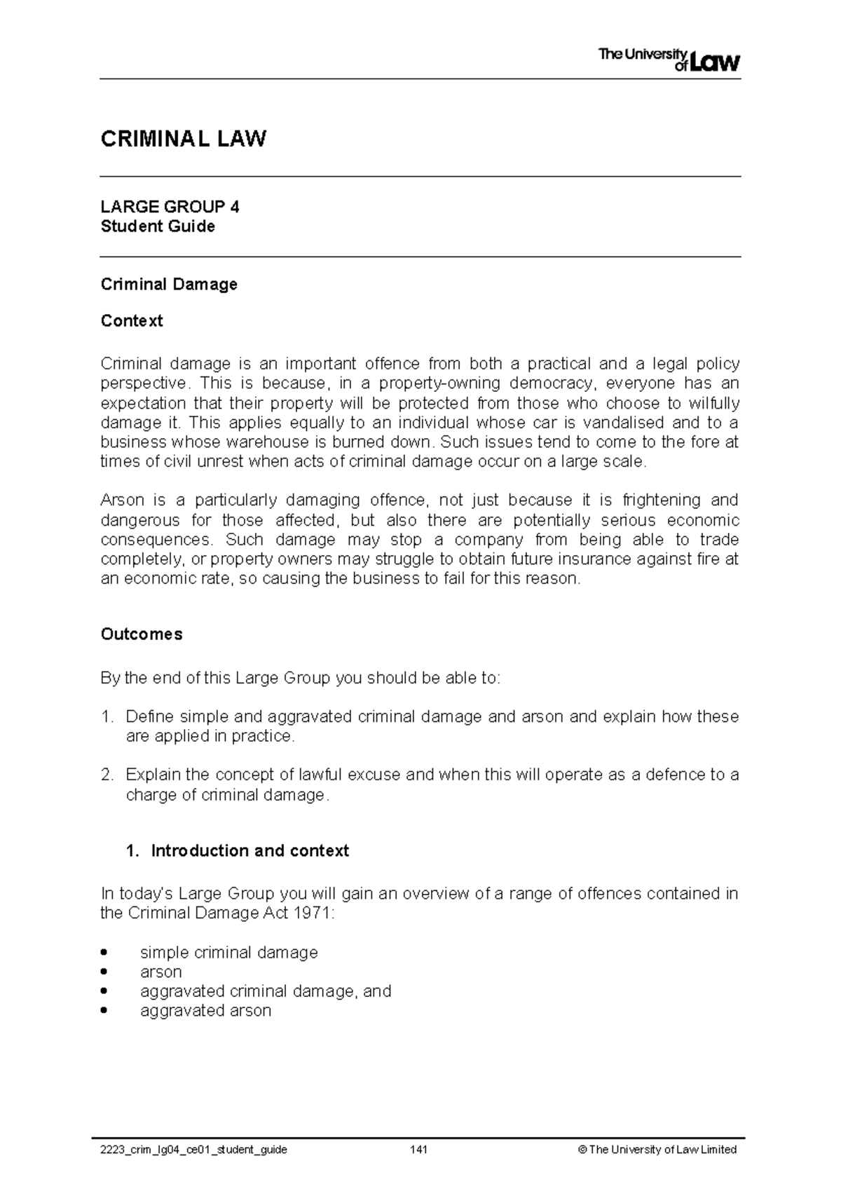 Criminal lg4 studentguide - CRIMINAL LAW LARGE GROUP 4 Student Guide ...