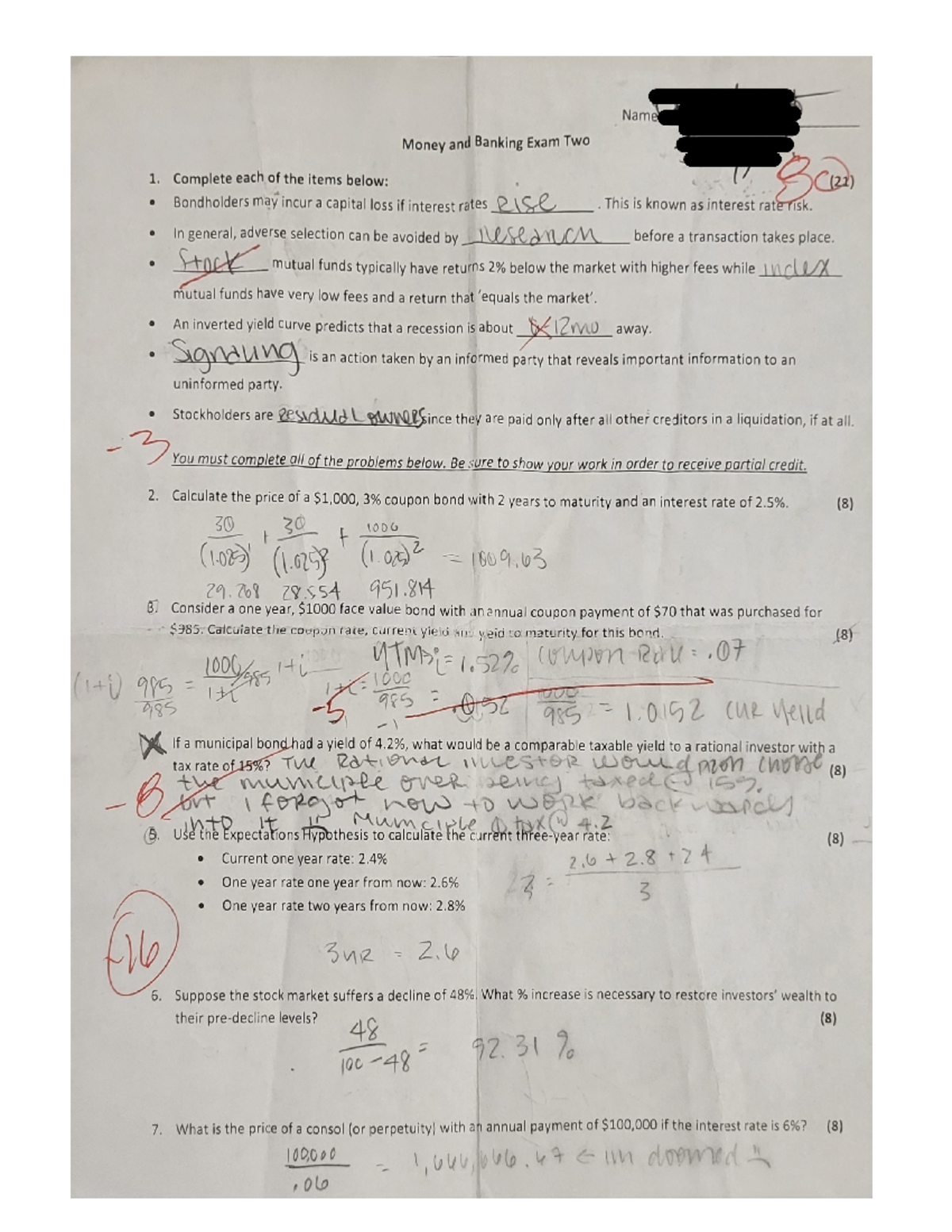 ECON 333 Exam 2 (Front) - ECON 333 - Southeastern - Studocu