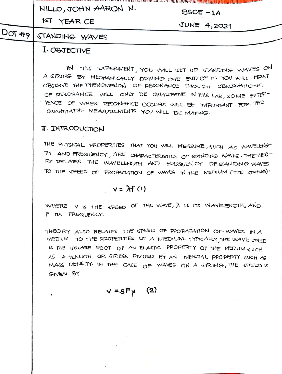 PHYS111L DOT09 Nillo,John Aaron - Physics For Engineers - PangSU - Studocu