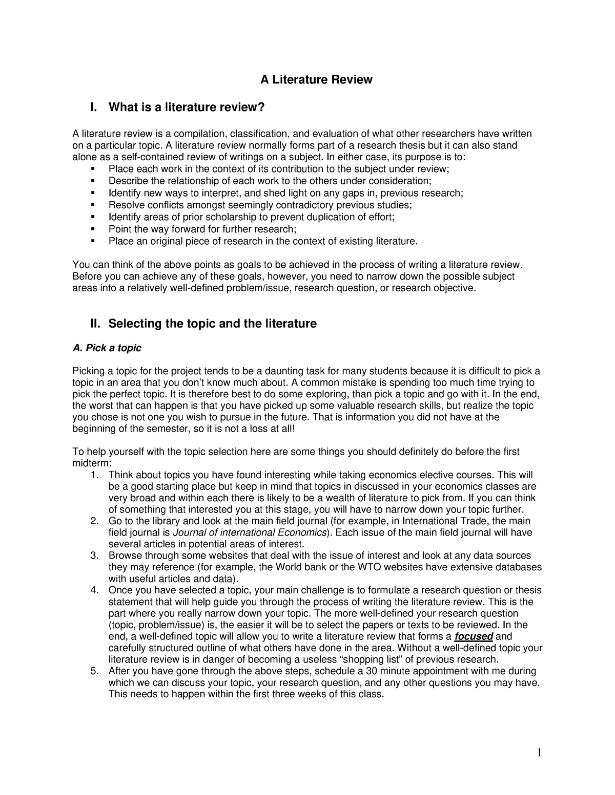 literature review assignment high school