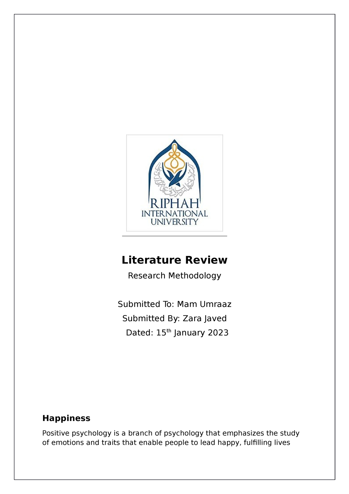 literature review software project