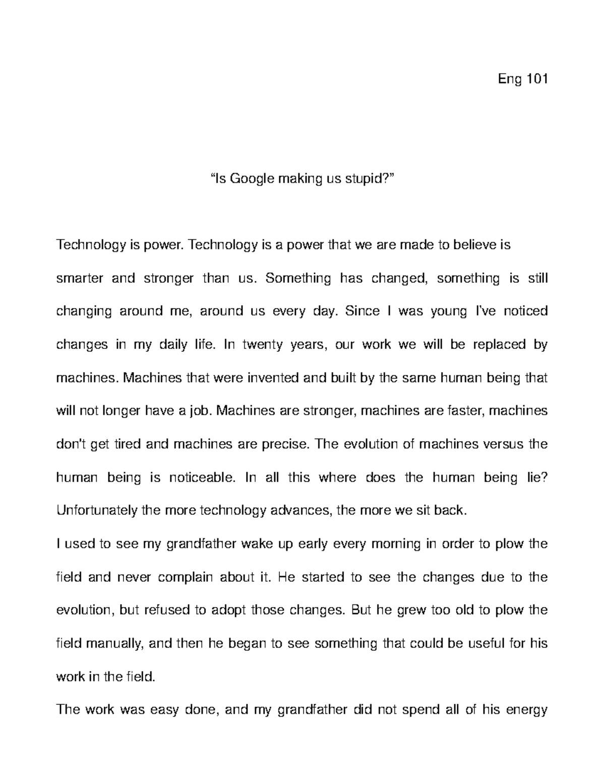 essay about google