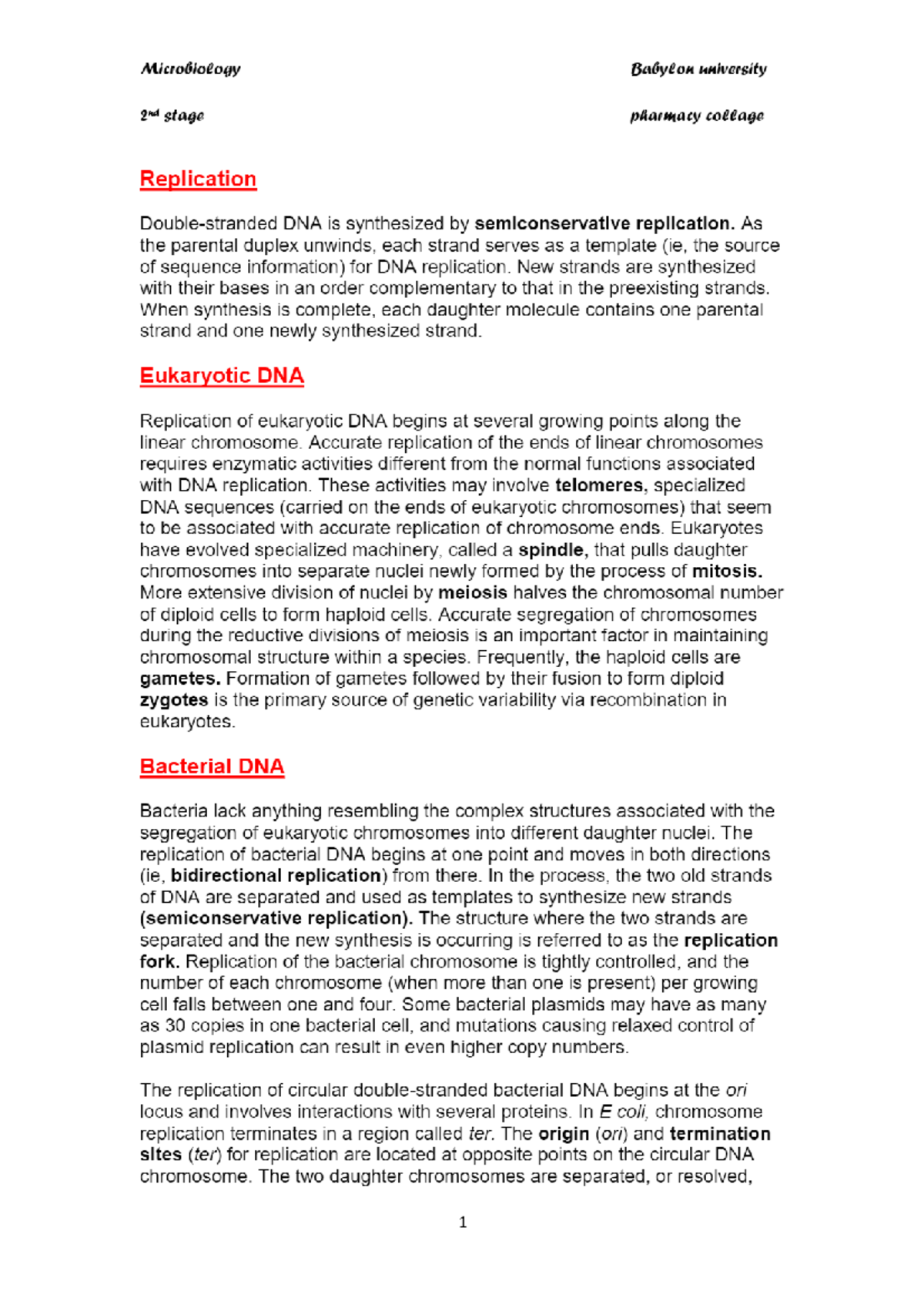 Microbiology Babylon university 2nd stage pharmacy collage - BIO 216 ...