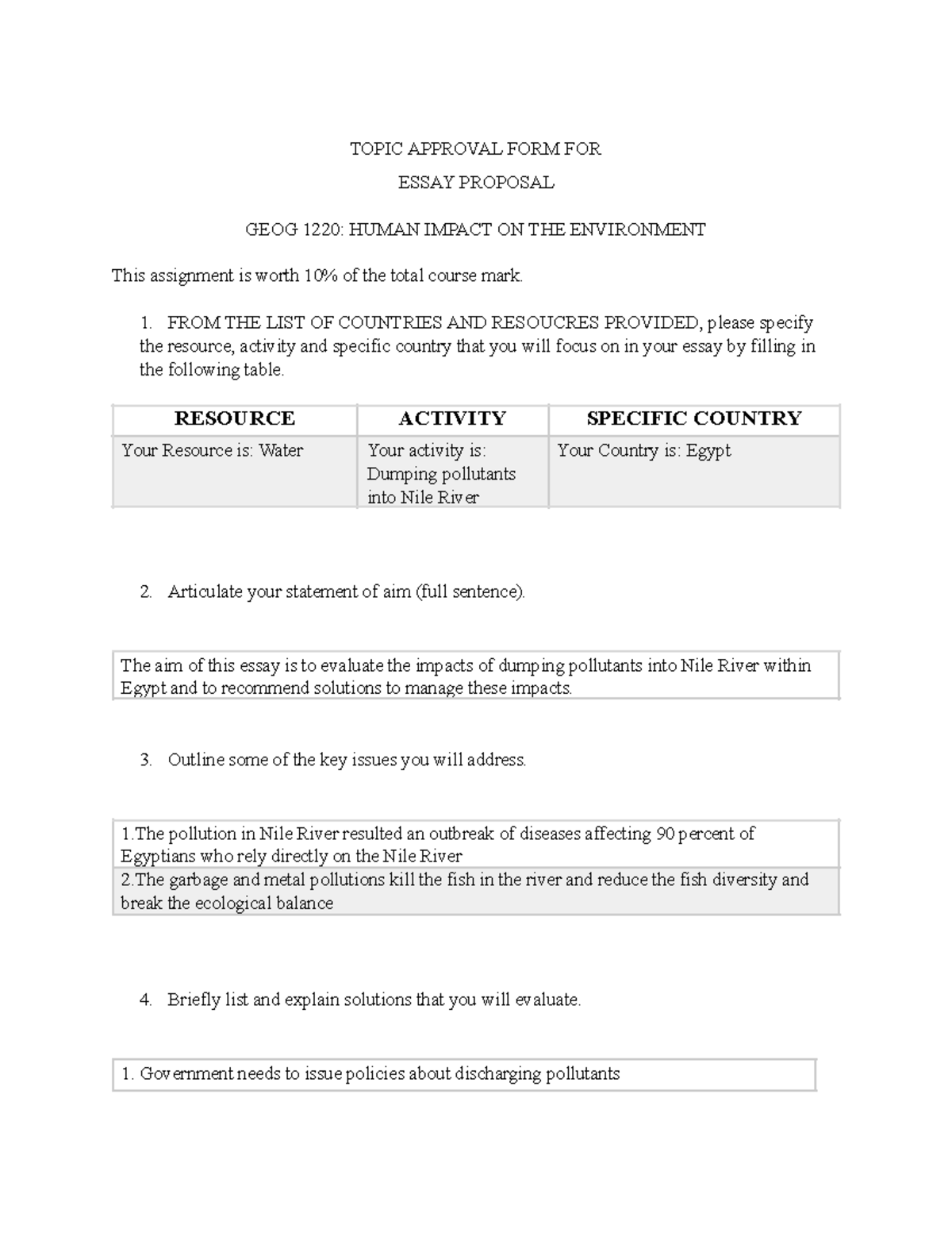 geog 1220 essay proposal