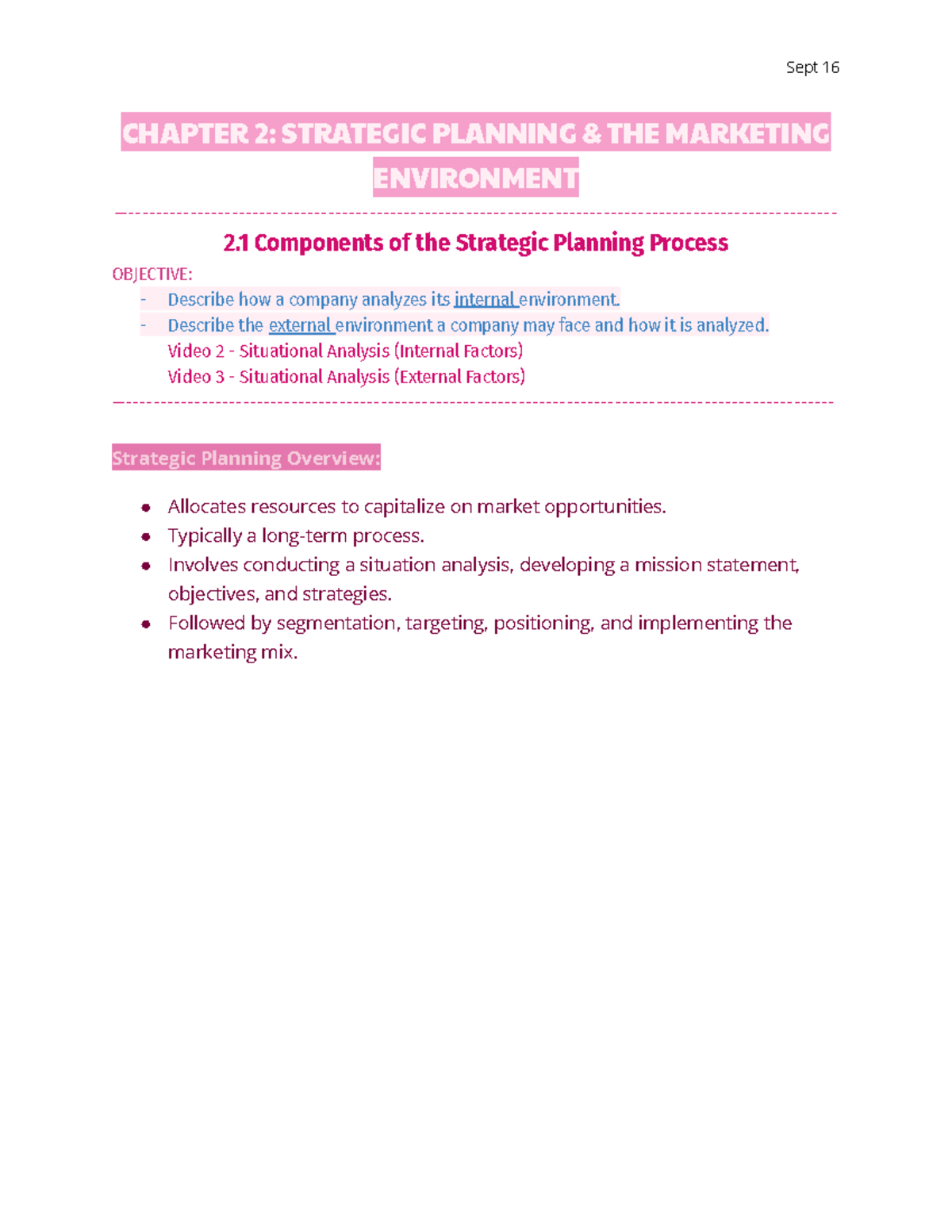 MKT 100 - CH 2 week 2 - MKT 100 definitions, summaries, notes - CHAPTER ...