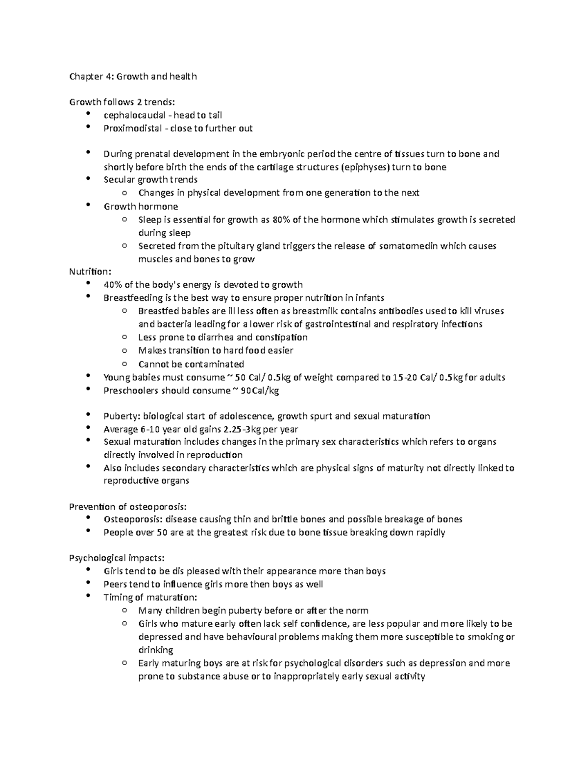 Ch 4 and 5 2410 - developmental psych lecture summary - Chapter 4 ...