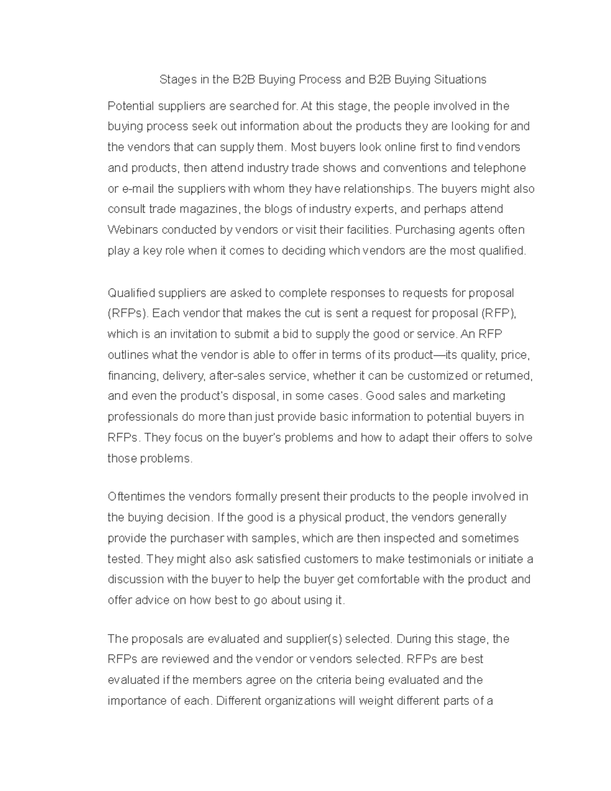 Business Buying Behavior - Stages in the B2B Buying Process and B2B ...