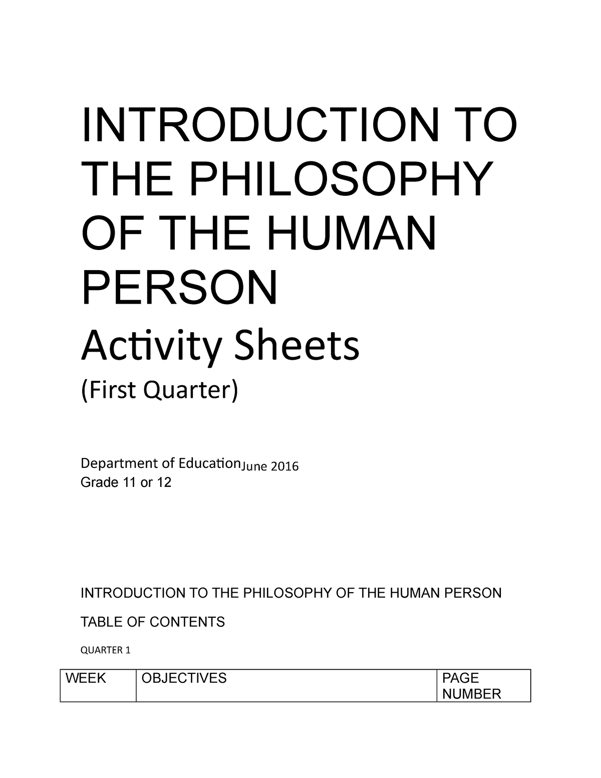 11 Intro To Philo Activity Sheet Introduction To The Philosophy Of The Human Person Activity 0046