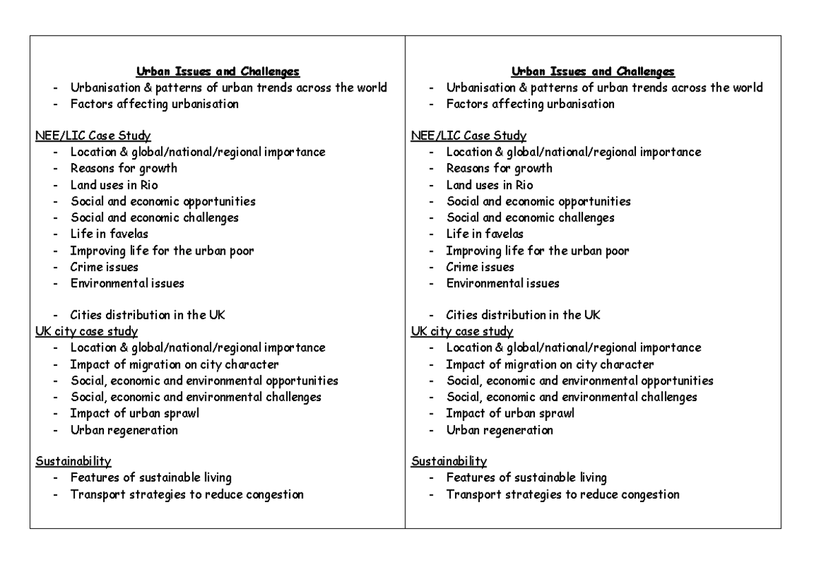 urban issues and challenges manchester case study