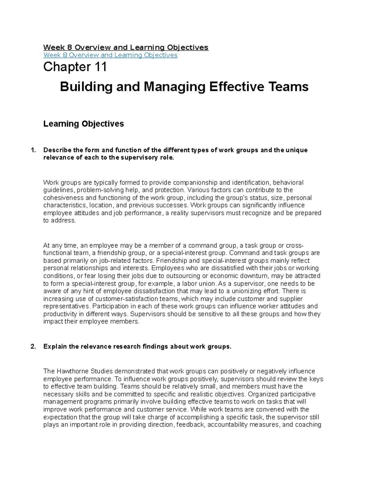 Week 8 Overview and Learning Objectives - Building and Managing ...