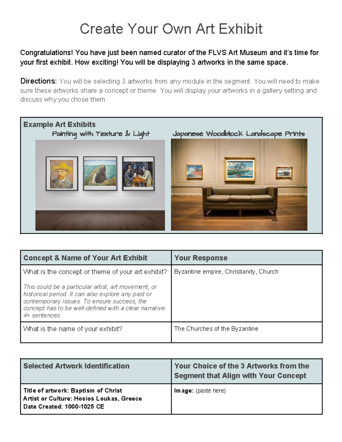 3.06 Create Your Own Art Exhibit - Create Your Own Art Exhibit ...