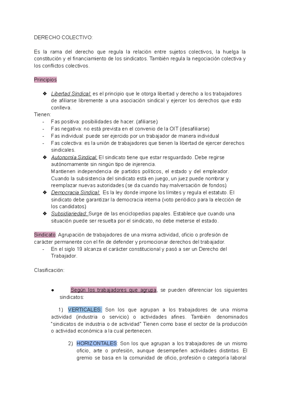 Derecho De Seguridad Social Resumen Completo - DERECHO COLECTIVO: Es la ...