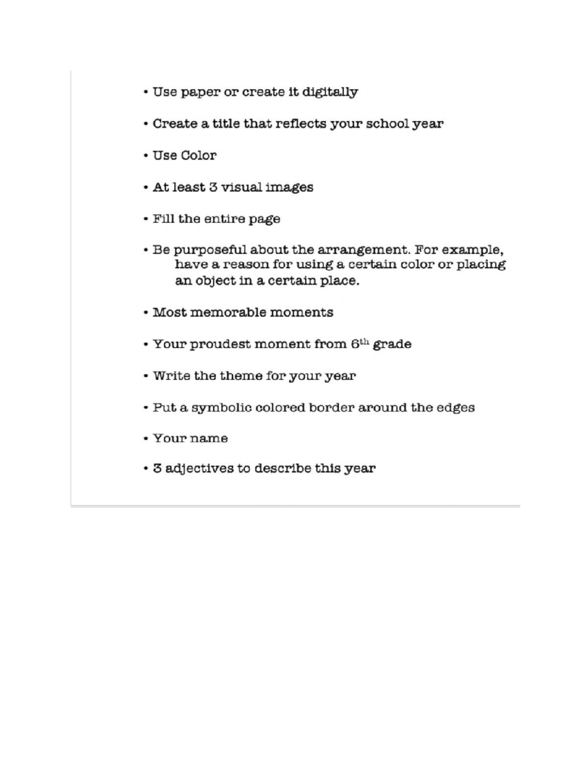 6th Grade Reflection One Pager - Studocu