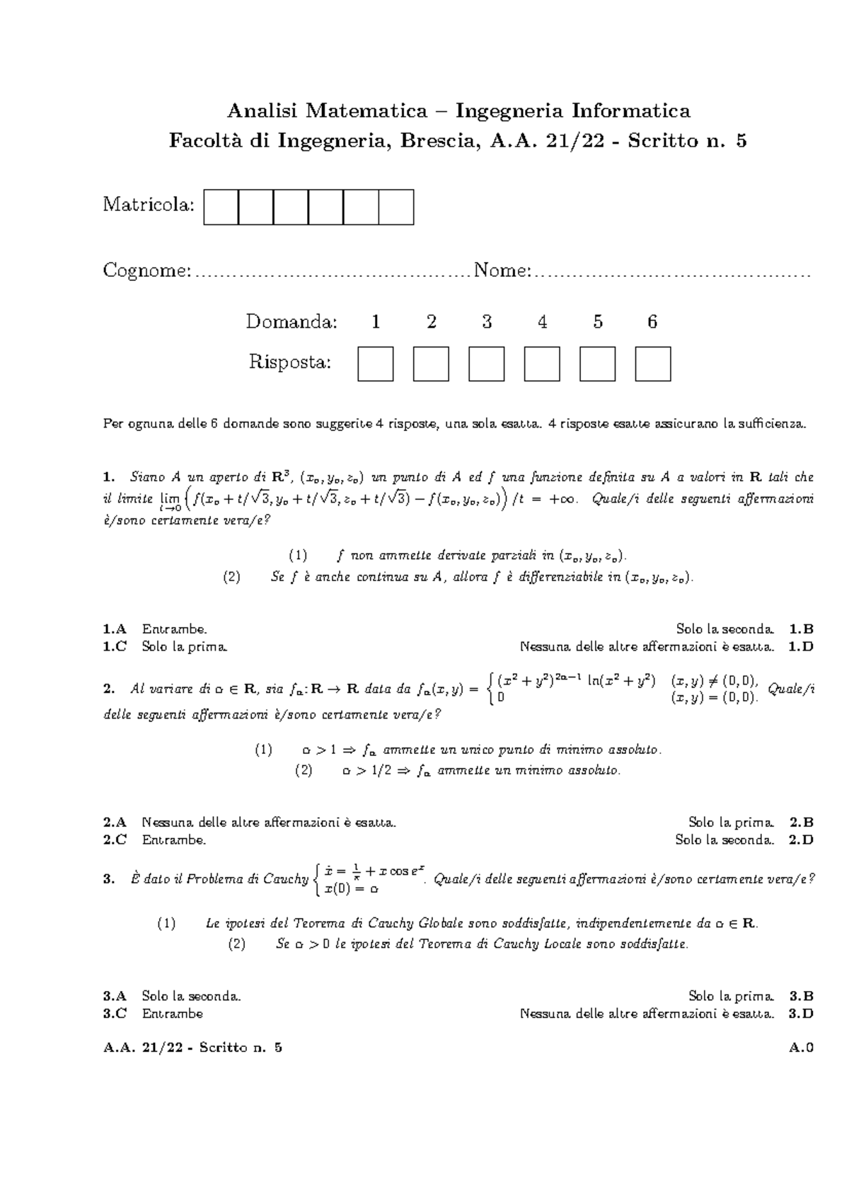 Httpsrinaldo-colombo.unibs - Analisi Matematica – Ingegneria ...