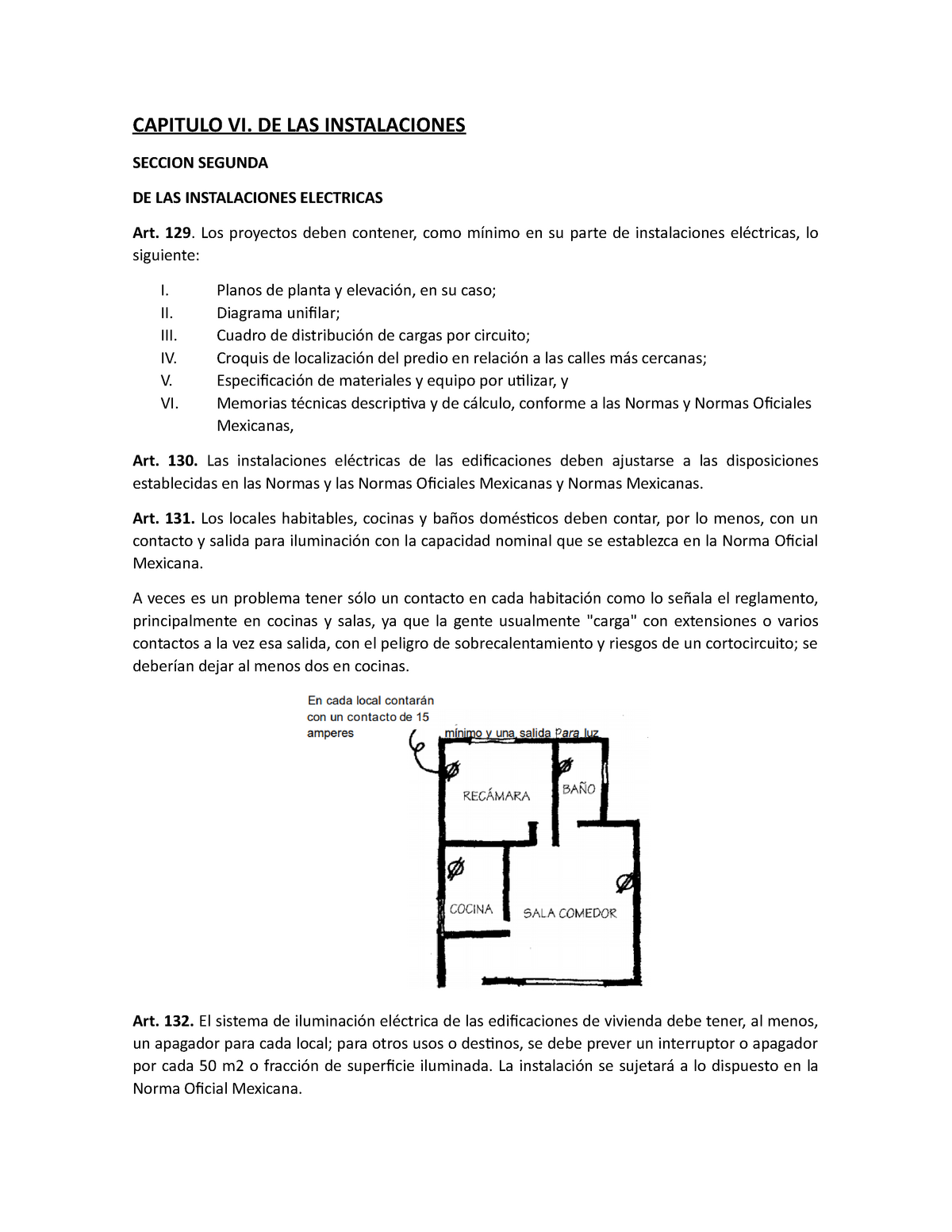 Normatividad Sobre Instalaciones Electricas Capitulo Vi De Las Instalaciones Seccion Segunda 7735