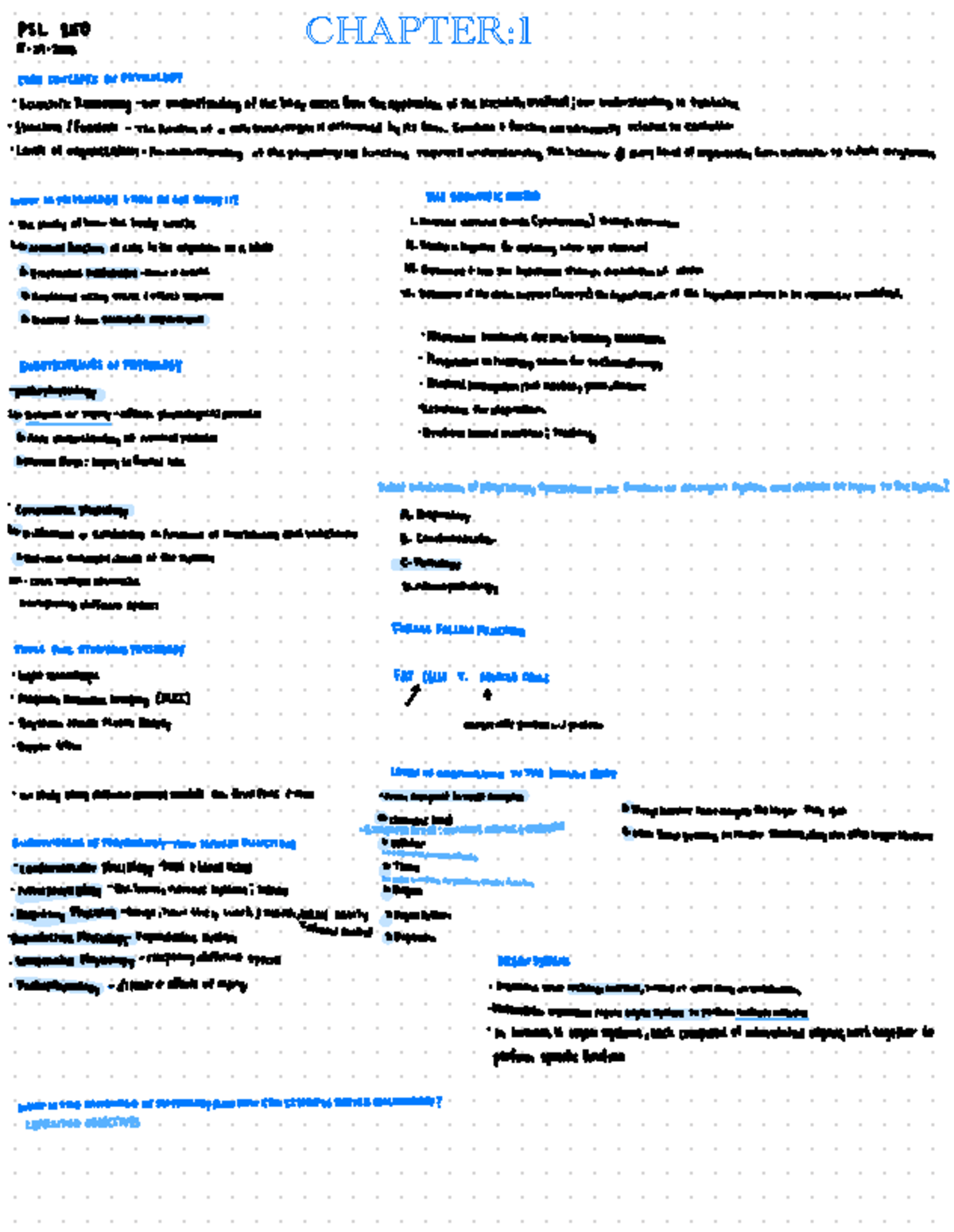 Physiology - Chapter 1 lecture 1 notes - ####### 8 PSL. 29-2023 250 ...