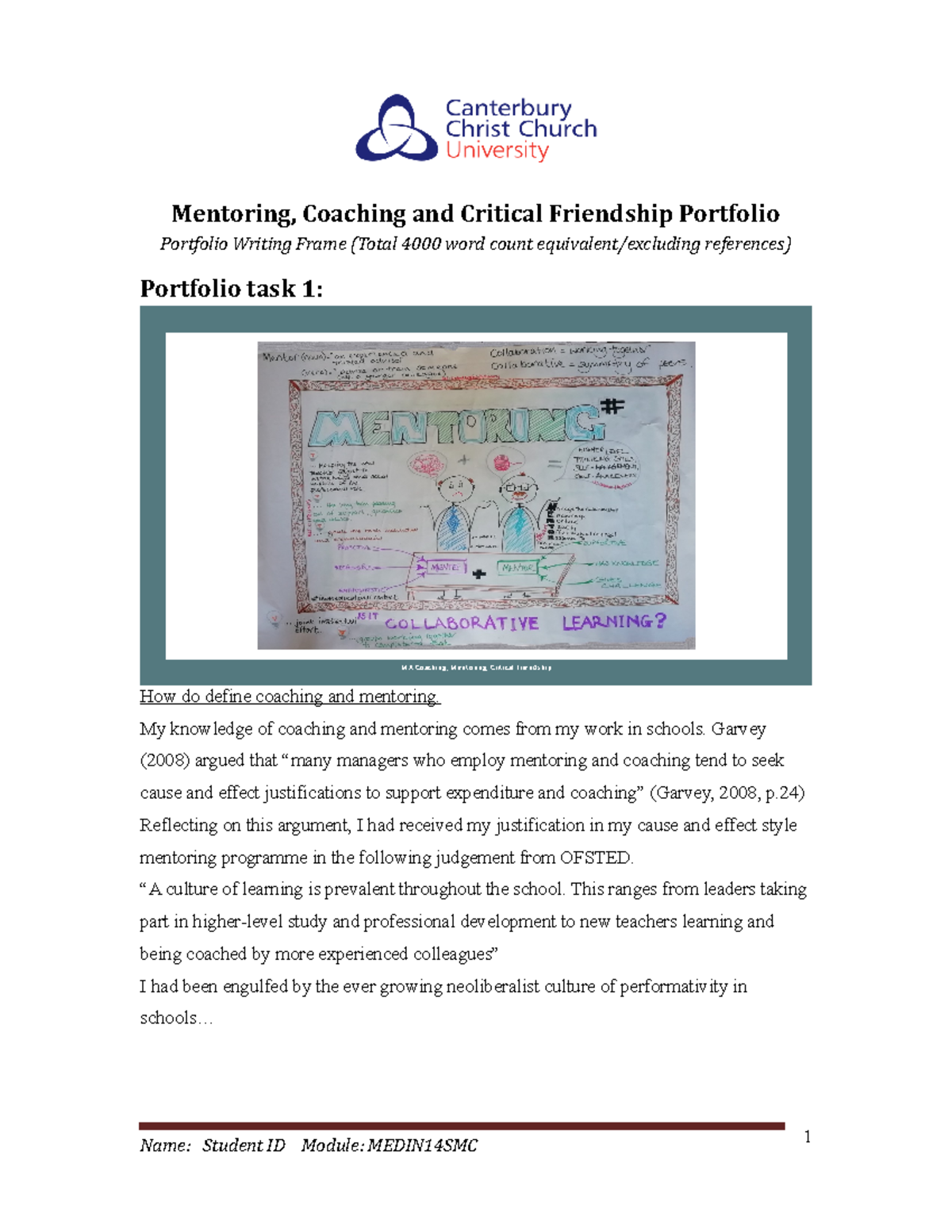 Example of how to put together the Issues Portfolio - Mentoring ...