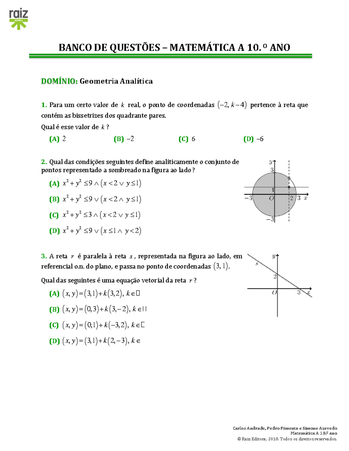 Banco Questoes 10 Ano 1 Geometria Logica E Algebra Studocu