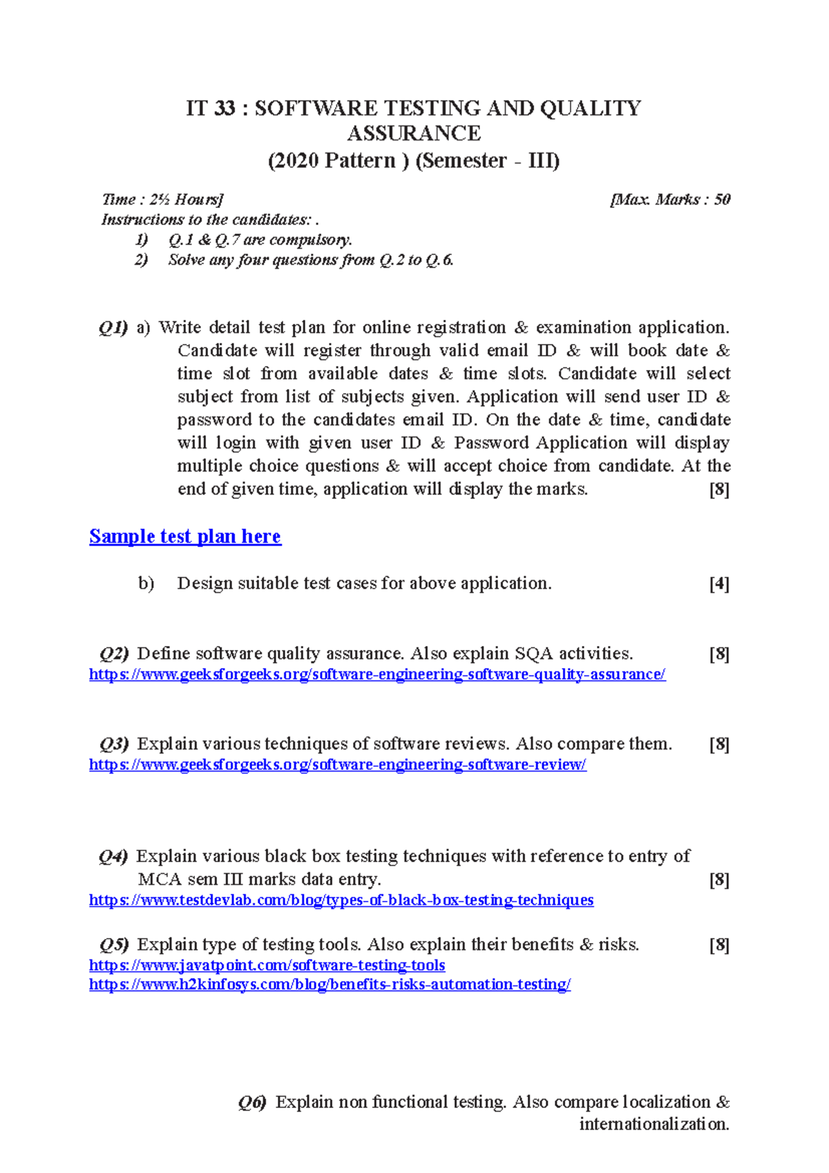 IT-33 Software Testing AND Quality Assurance - IT 33 : SOFTWARE TESTING ...