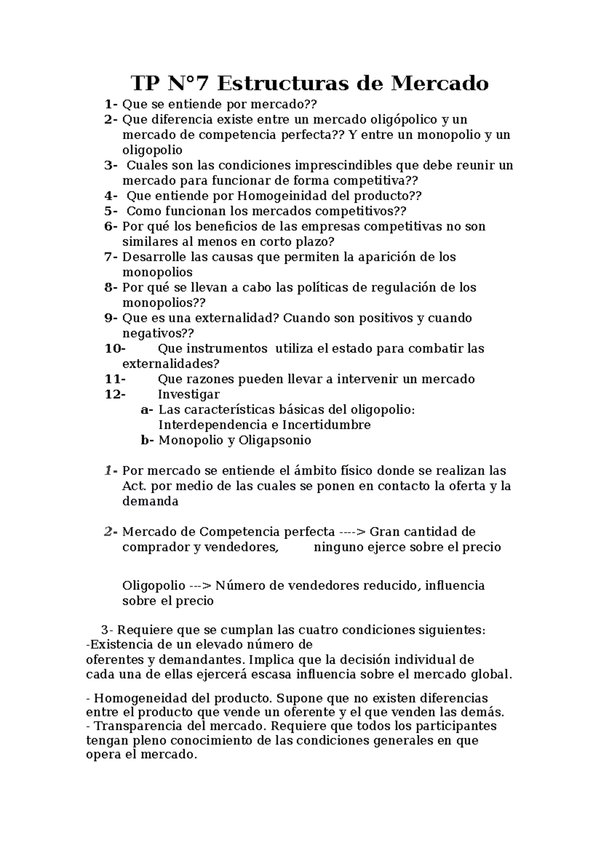 Estructuras Del Mercado - TP N°7 Estructuras De Mercado 1- Que Se ...