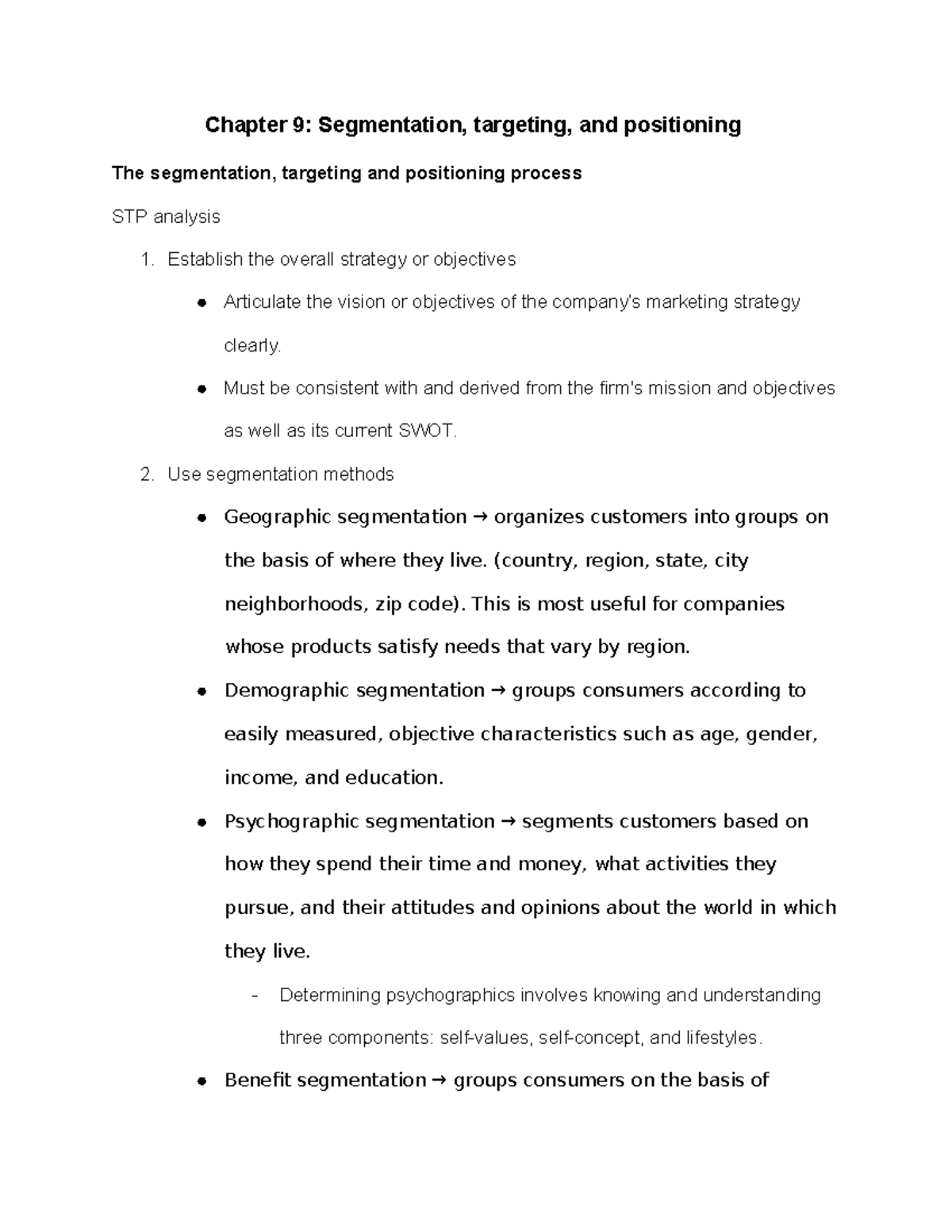 MKTG chapter 9 book notes - MKTG30000EX4 - IOWA - Studocu
