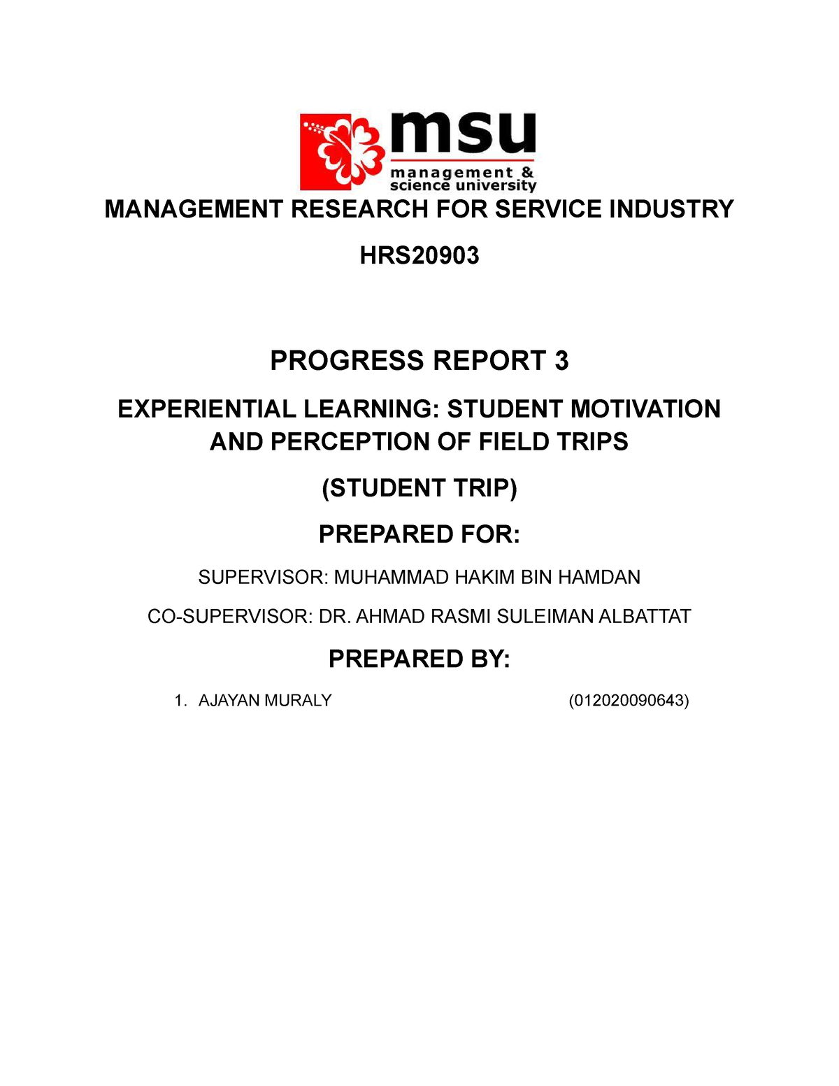 3-progress-report-3-management-research-management-research-for