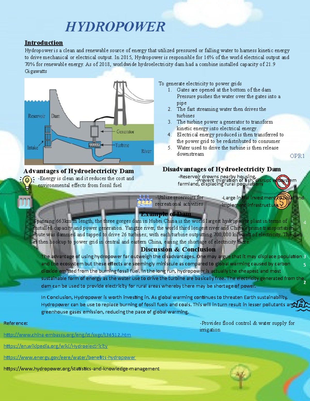 OPR1 Hydropower - One Page Report - HYDROPOWER 3 -Provides flood ...
