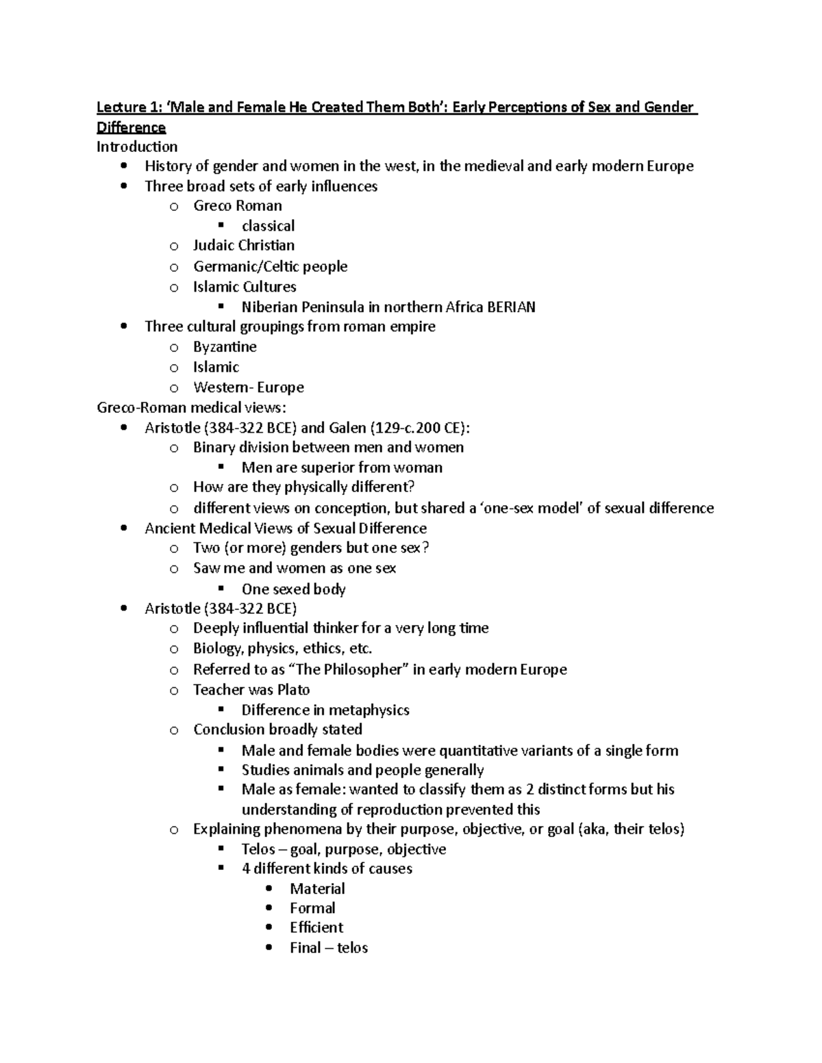 Lecture 1 Notes for lecture one and intro - GWST2300 - Dal - Studocu