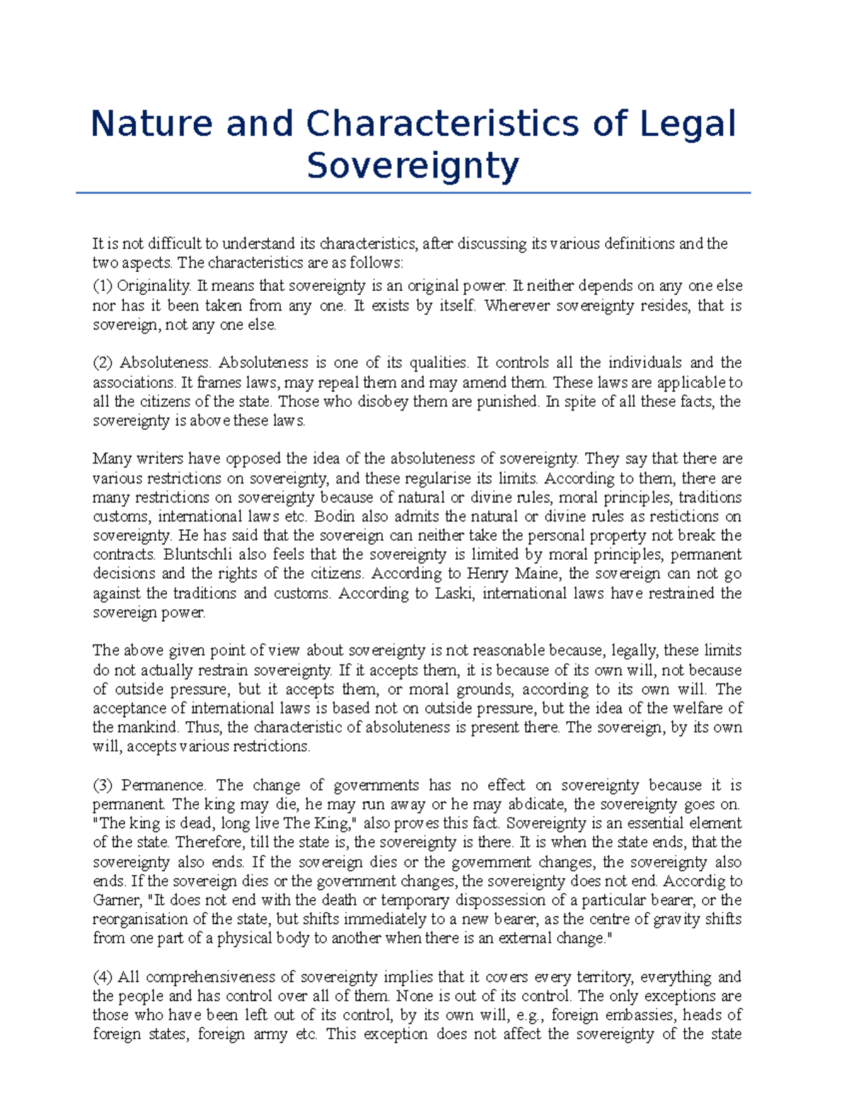 nature-and-characteristics-of-legal-sovereignty-the-characteristics