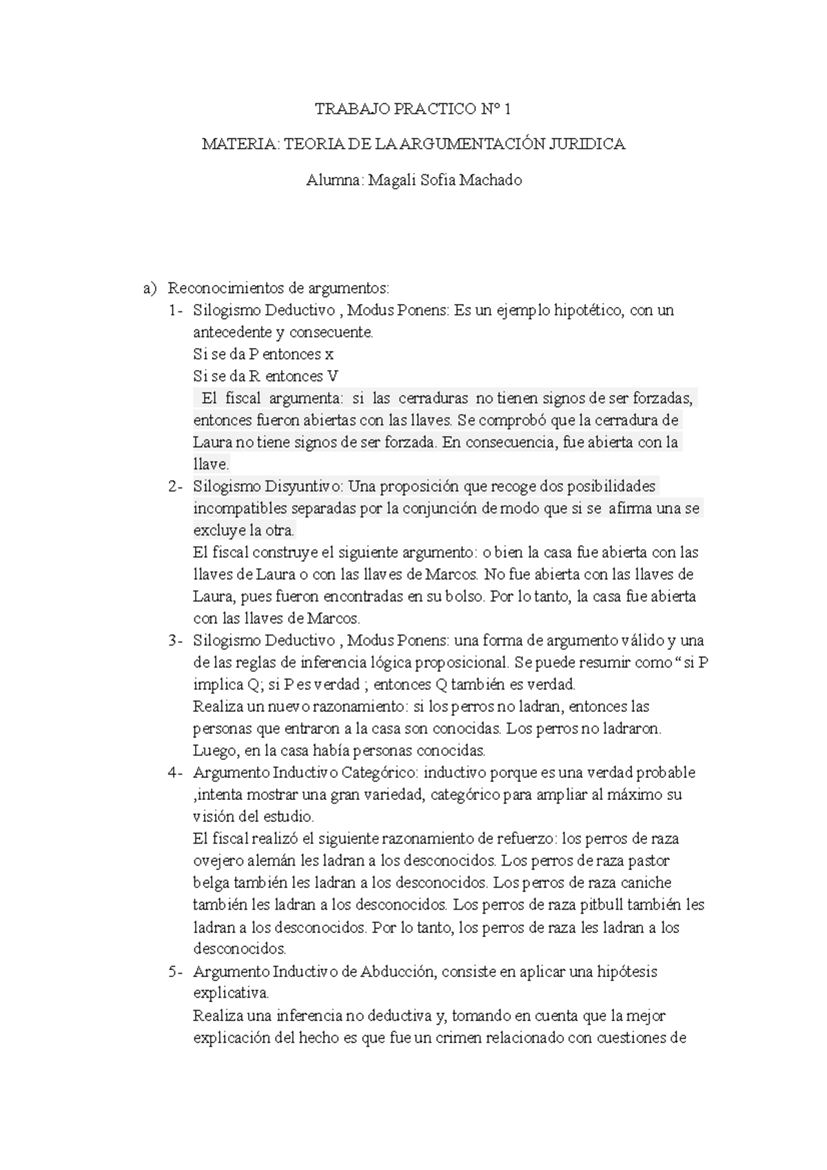 Taj T Trabajo Practico Numero 1 De Teoria De La Argumentacion Juridica Trabajo Practico N° 1 0871