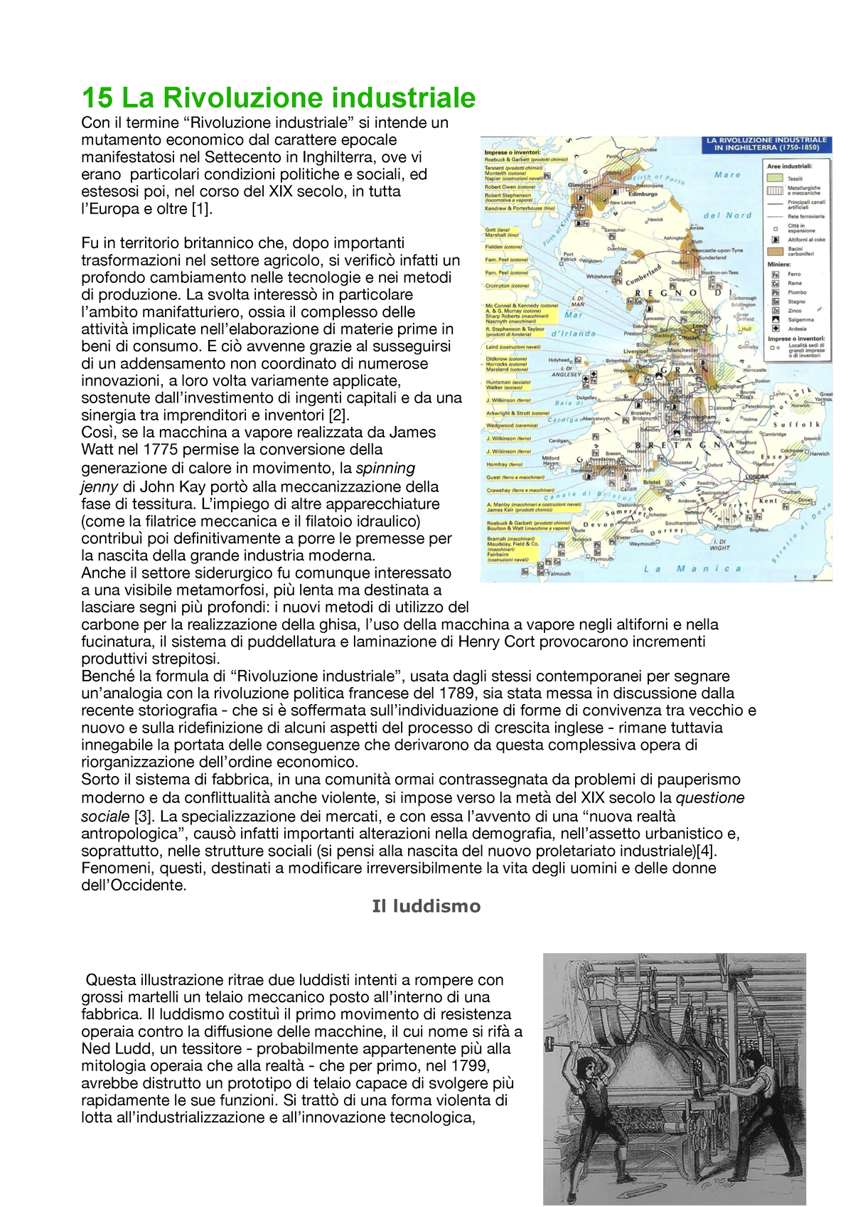 Storia, La Rivoluzione Industriale Piccolo Riassunto - 15 La ...