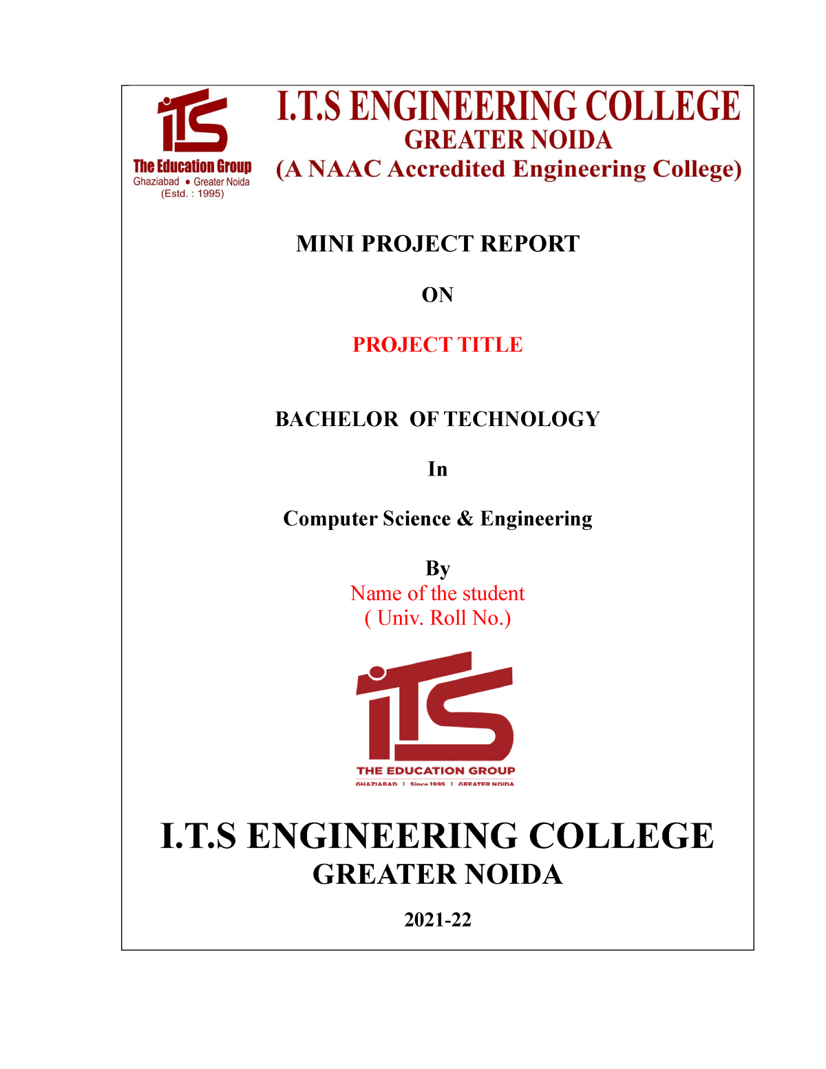 Mini Project Report Format MINI PROJECT REPORT ON PROJECT TITLE   Thumb 1200 1553 